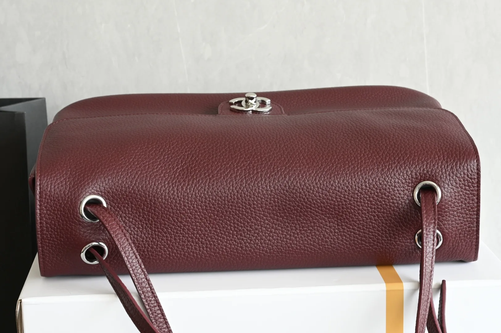 Chanel Burgundy Grained Leather Shoulder Bag product photo from LabelPicks