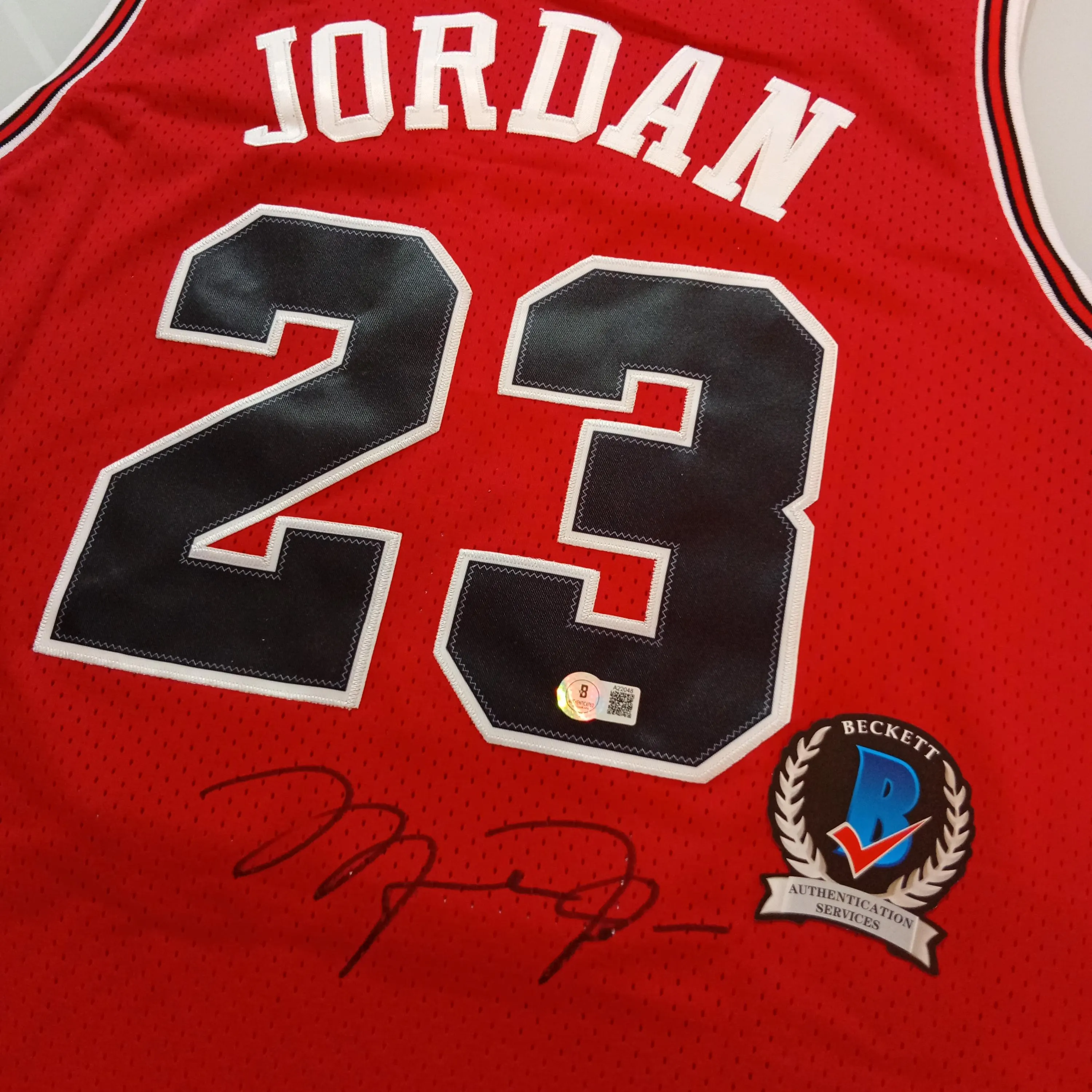 Michael Jordan Signed Autographed Chicago Bulls Basketball Jersey BAS Beckett COA