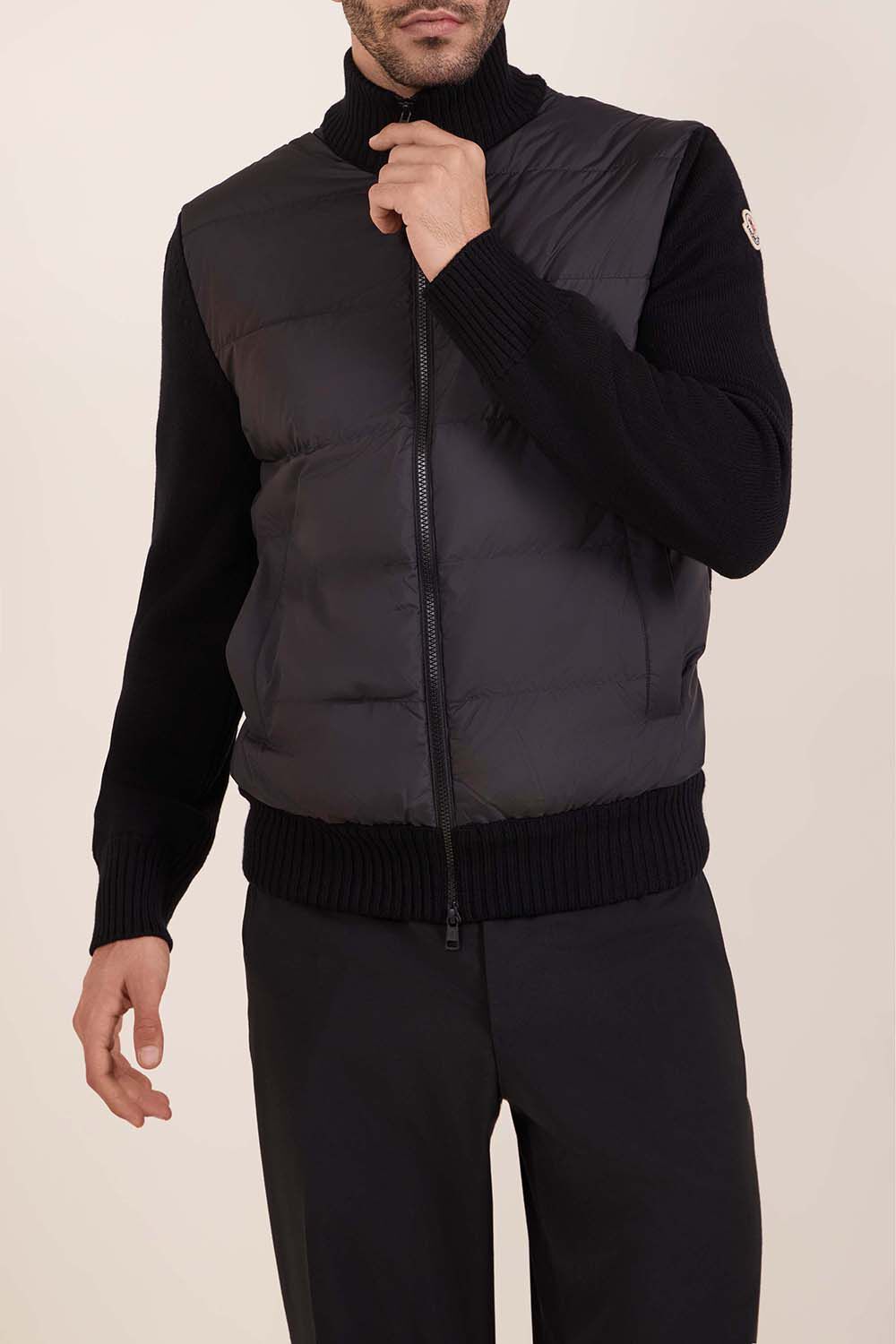 MONCLER קרדיגן ריב מרופד