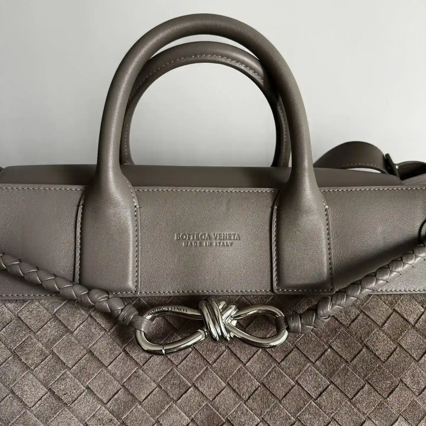 Bottega Veneta Andiamo Intrecciato Woven Leather Tote Bag product photo from LabelPicks