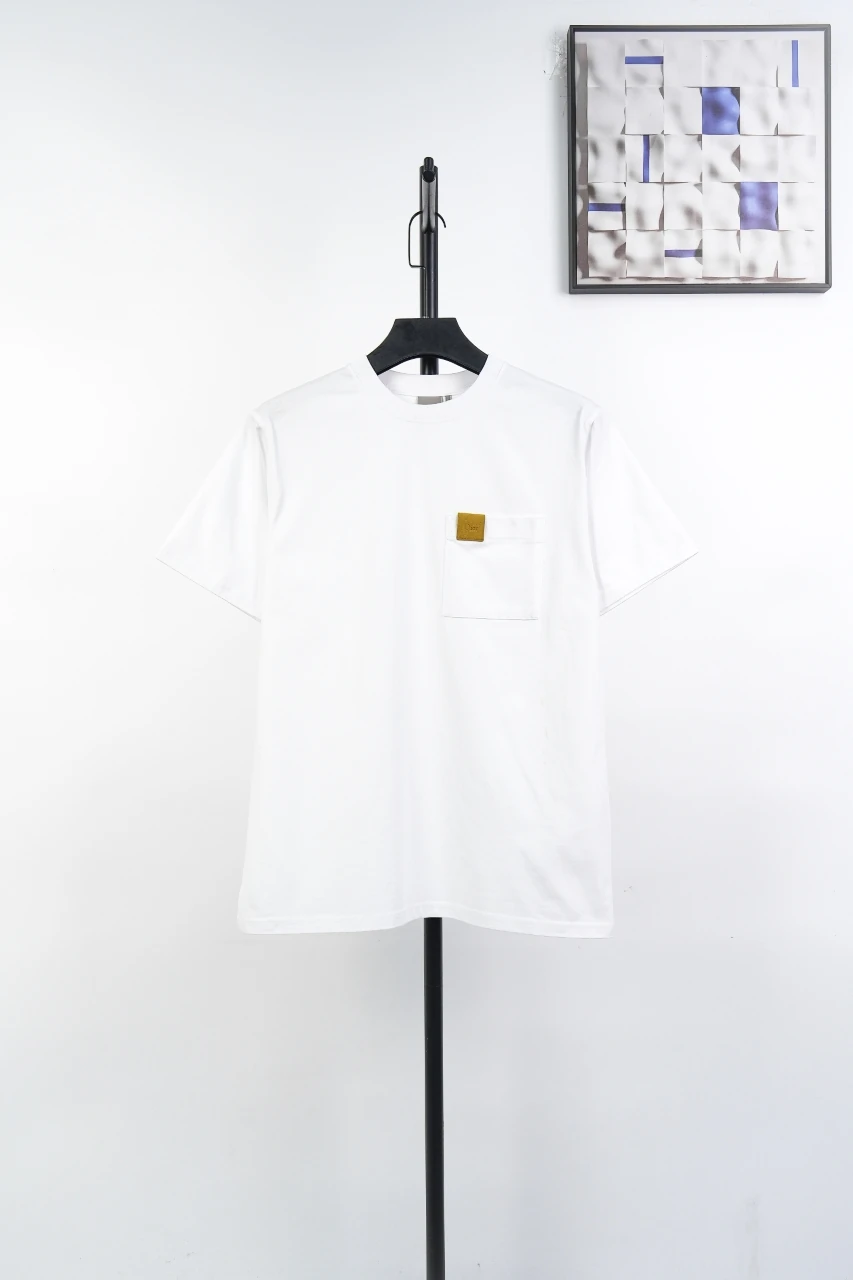 Dior White Pocket Leather Label Crewneck T-Shirt product photo from LabelPicks