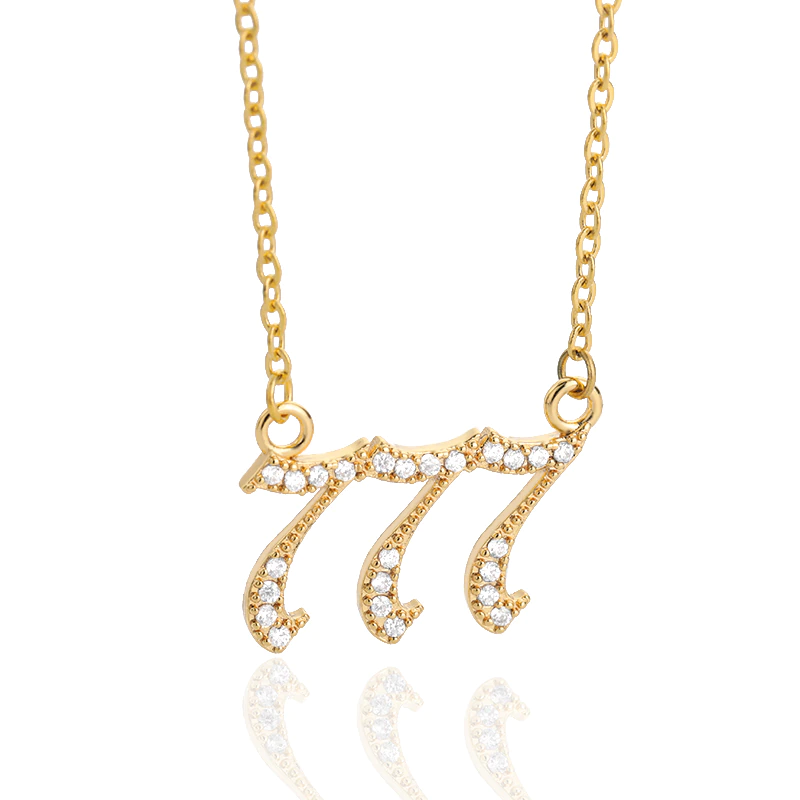 111-999 Angel Number Necklace with Bling Zirconia