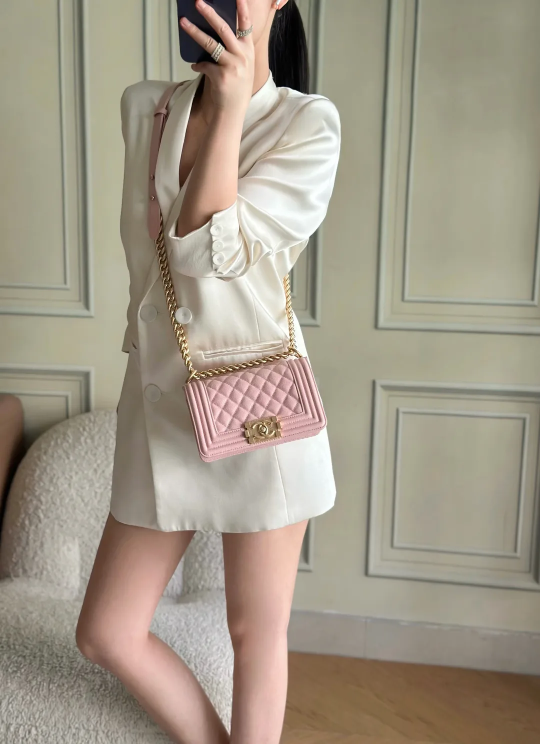 Chanel Pink Quilted Leather Crossbody Bag product photo from LabelPicks