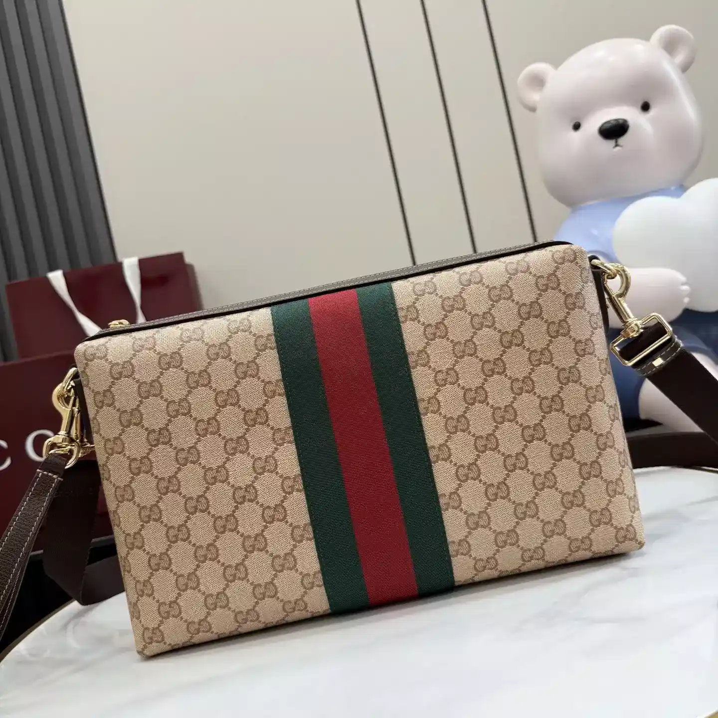 Gucci Beige Generation Canvas and Leather Crossbody Bag product photo from LabelPicks