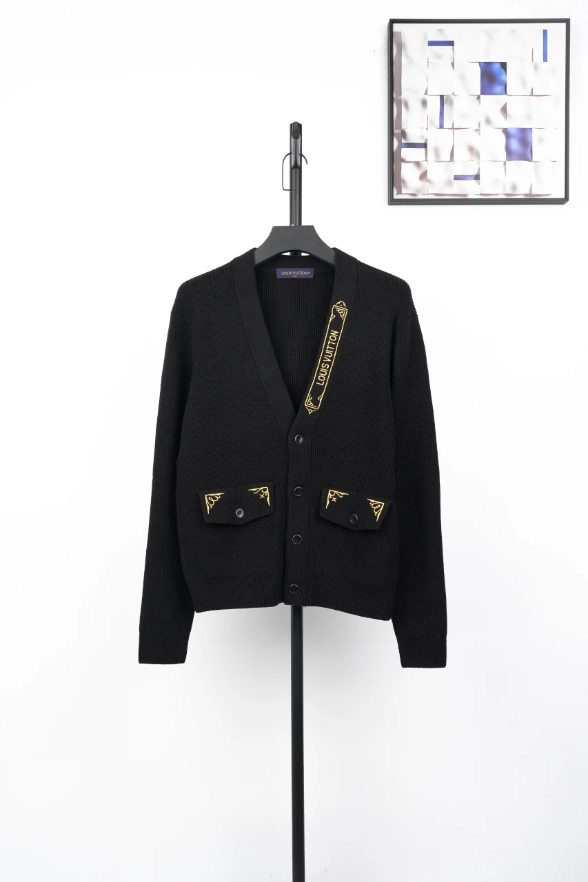 Louis Vuitton Black Embroidered Knit Cardigan product photo from LabelPicks