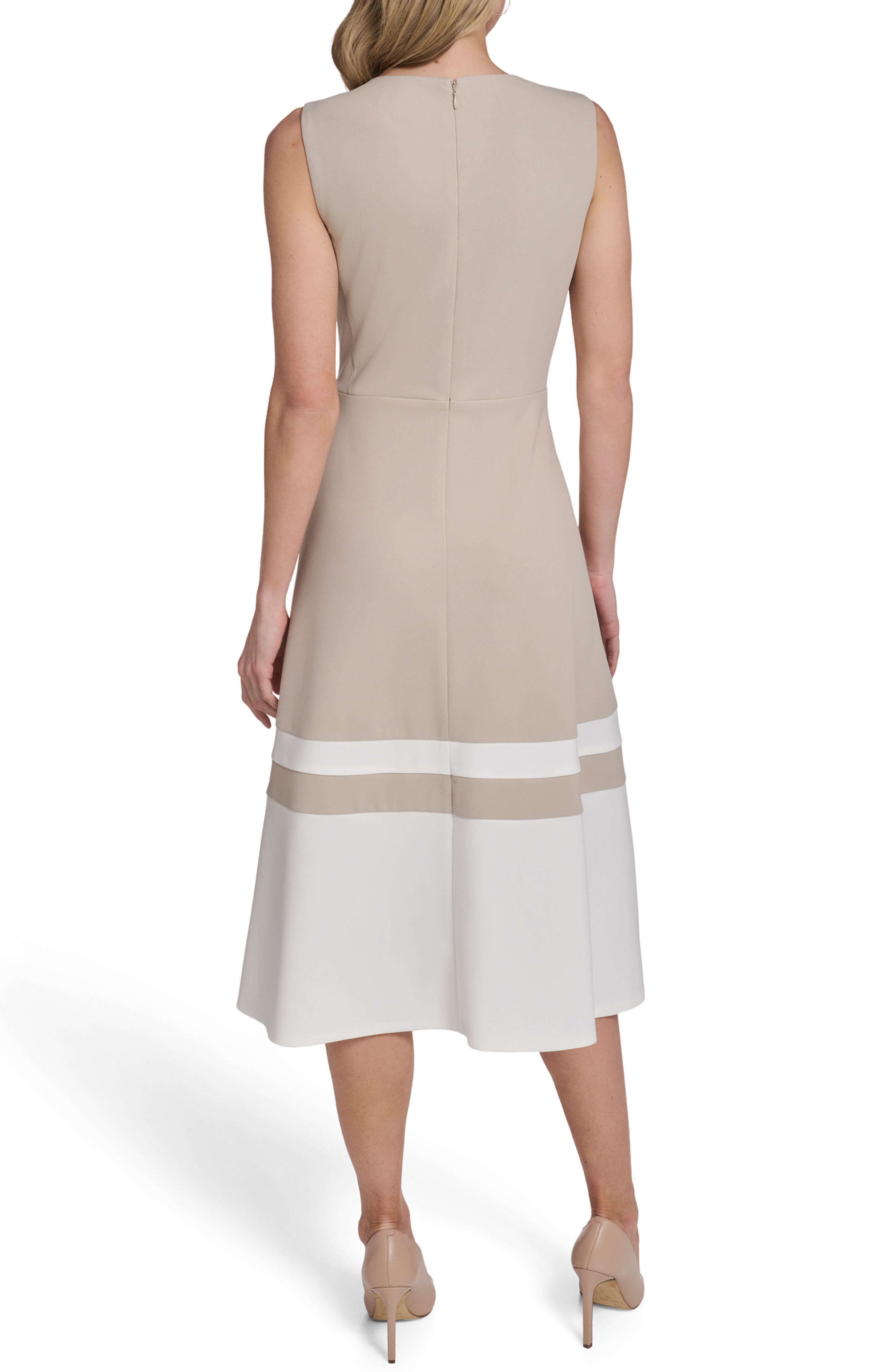Tommy Hilfiger Scuba Crepe Fit & Flare Midi Dress