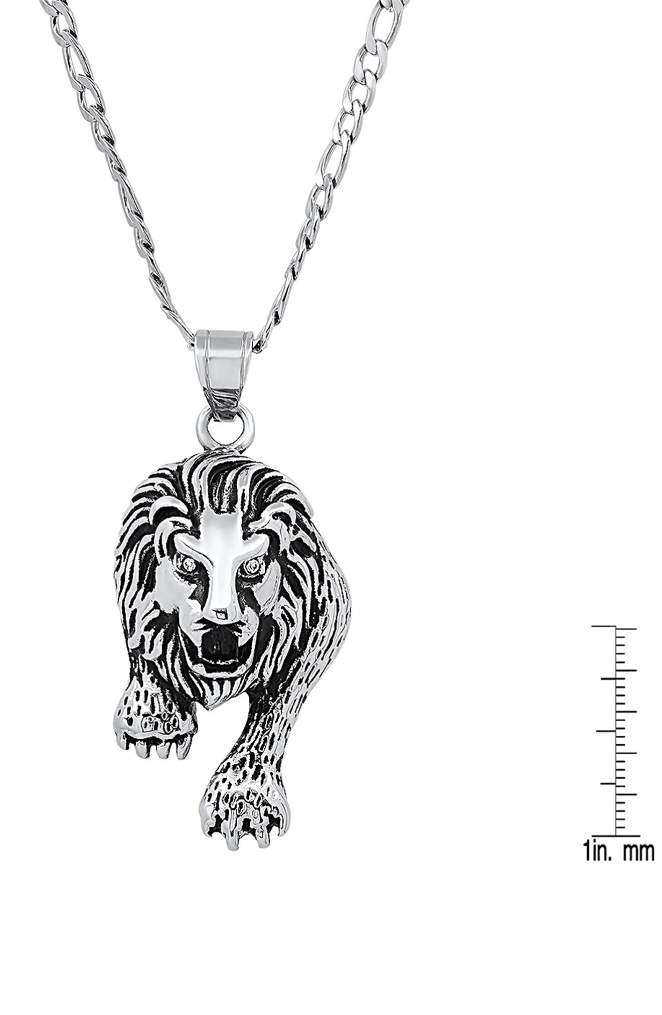 HMY JEWELRY Stainless Steel Prowling Lion Necklace