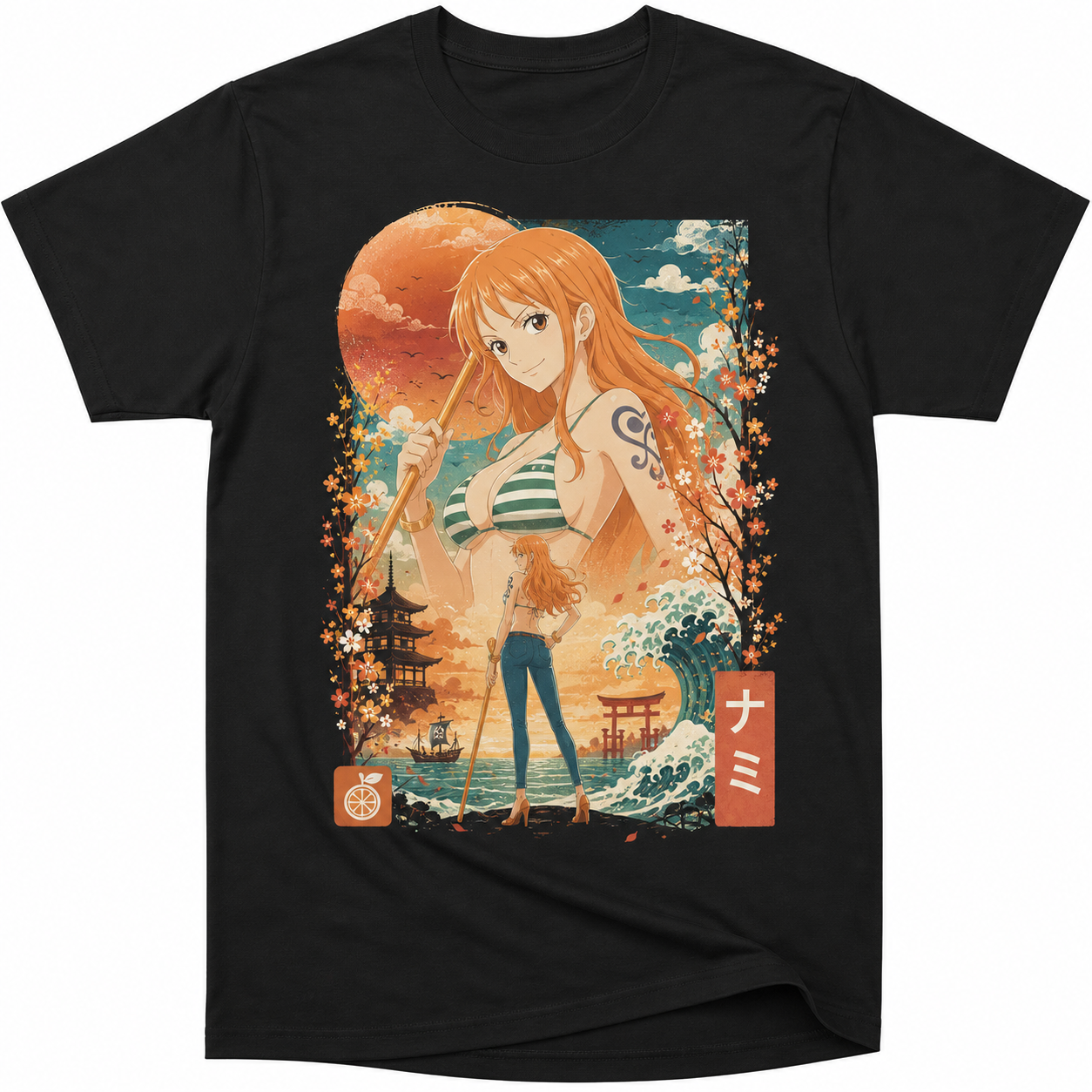 Remera Anime Nami One Piece Manga Corta