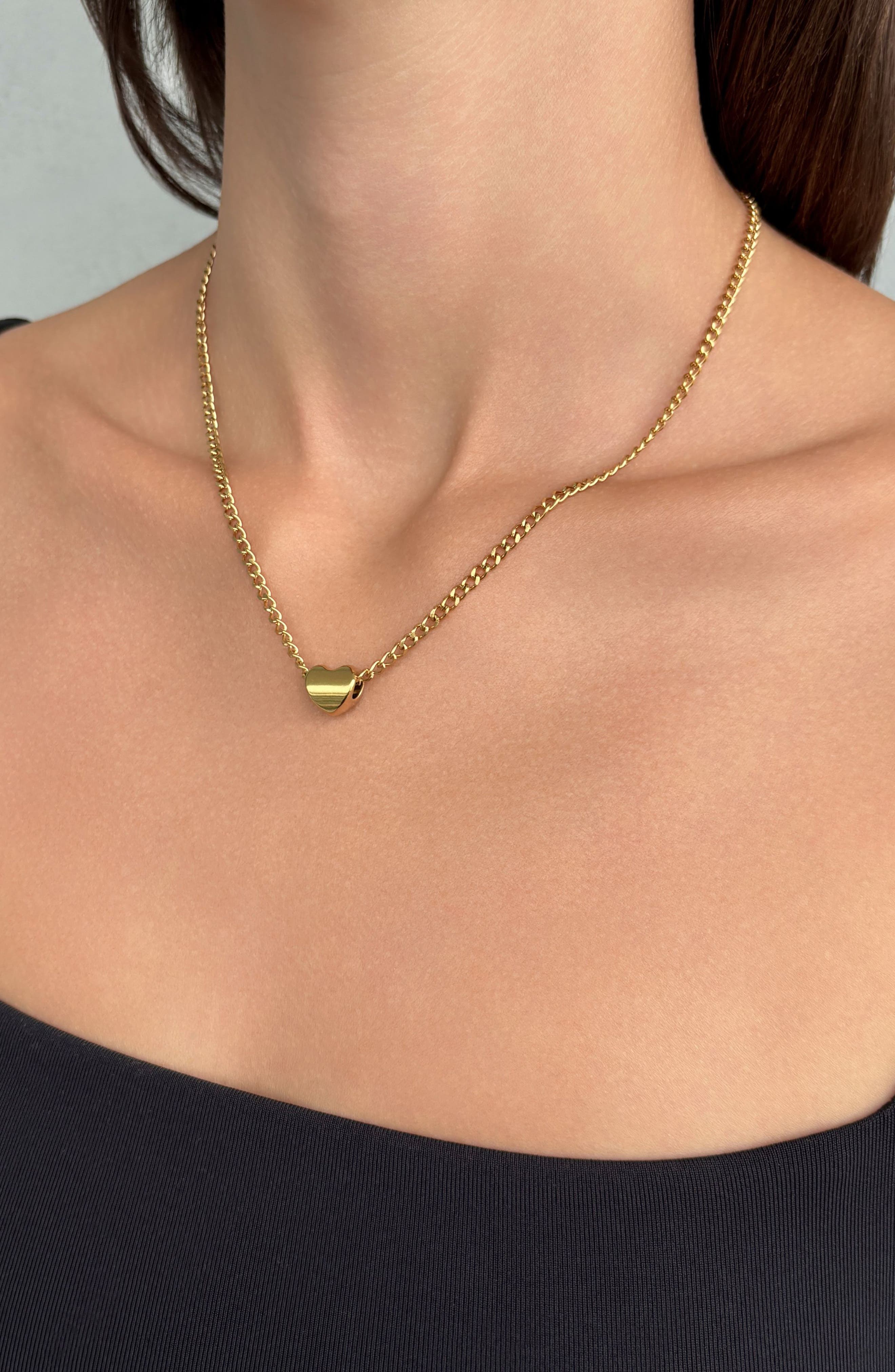 Adornia 18K Gold Plated Sterling Silver Heart Pendant Necklace