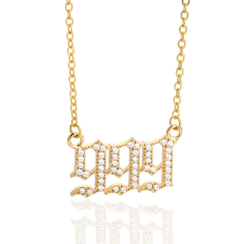 111-999 Angel Number Necklace with Bling Zirconia