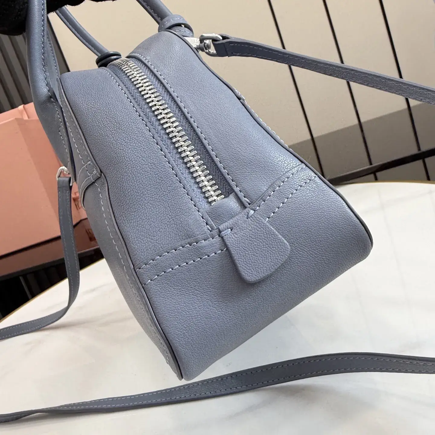 Miu Miu Vivant Blue Lambskin Top Handle Bag product photo from LabelPicks