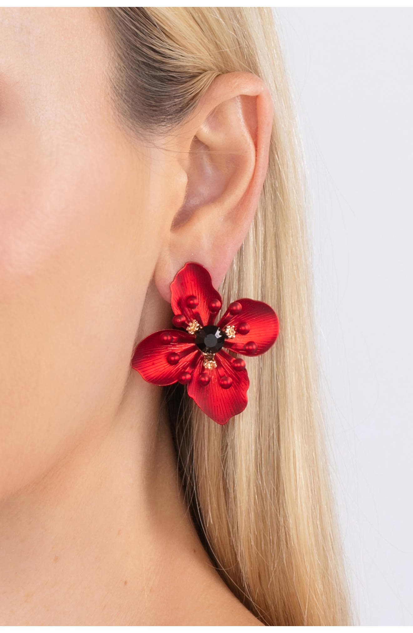 EYE CANDY LOS ANGELES Jasmine Flower Statement Stud Earrings