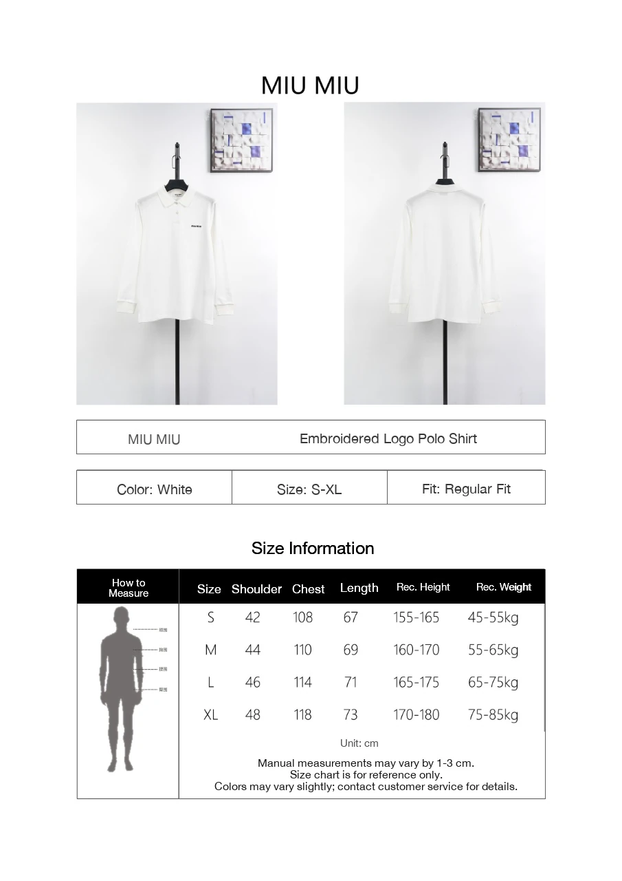 Miu Miu White Logo Embroidered Long Sleeve Polo Shirt product photo from LabelPicks