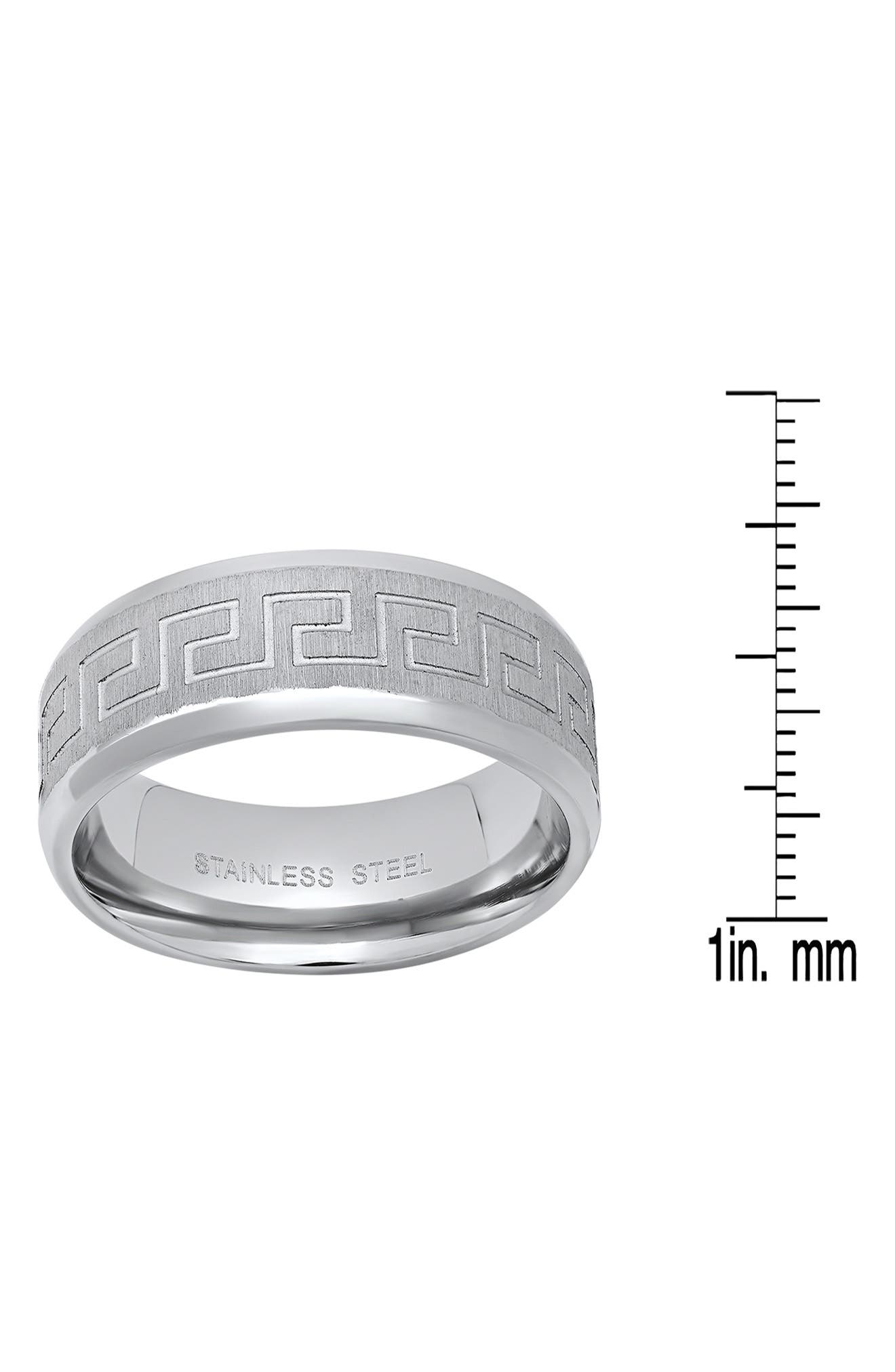HMY JEWELRY Men's Greek Key Brushed Band Ring