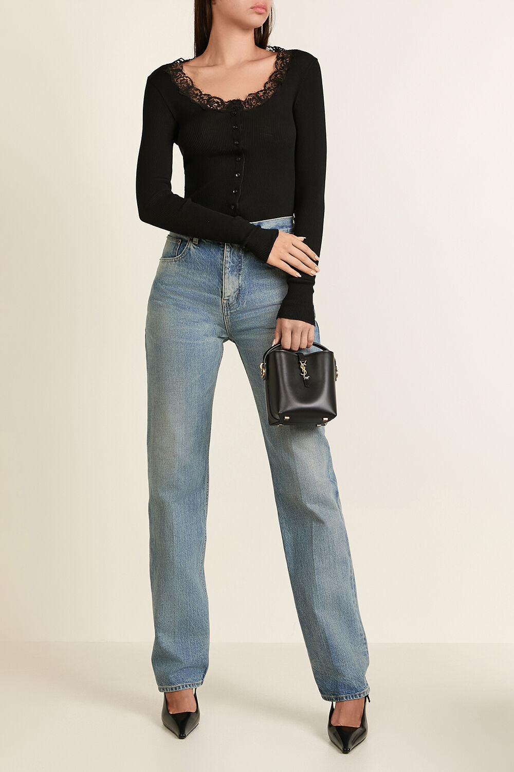 SAINT LAURENT מכנסי ג'ינס ישרים