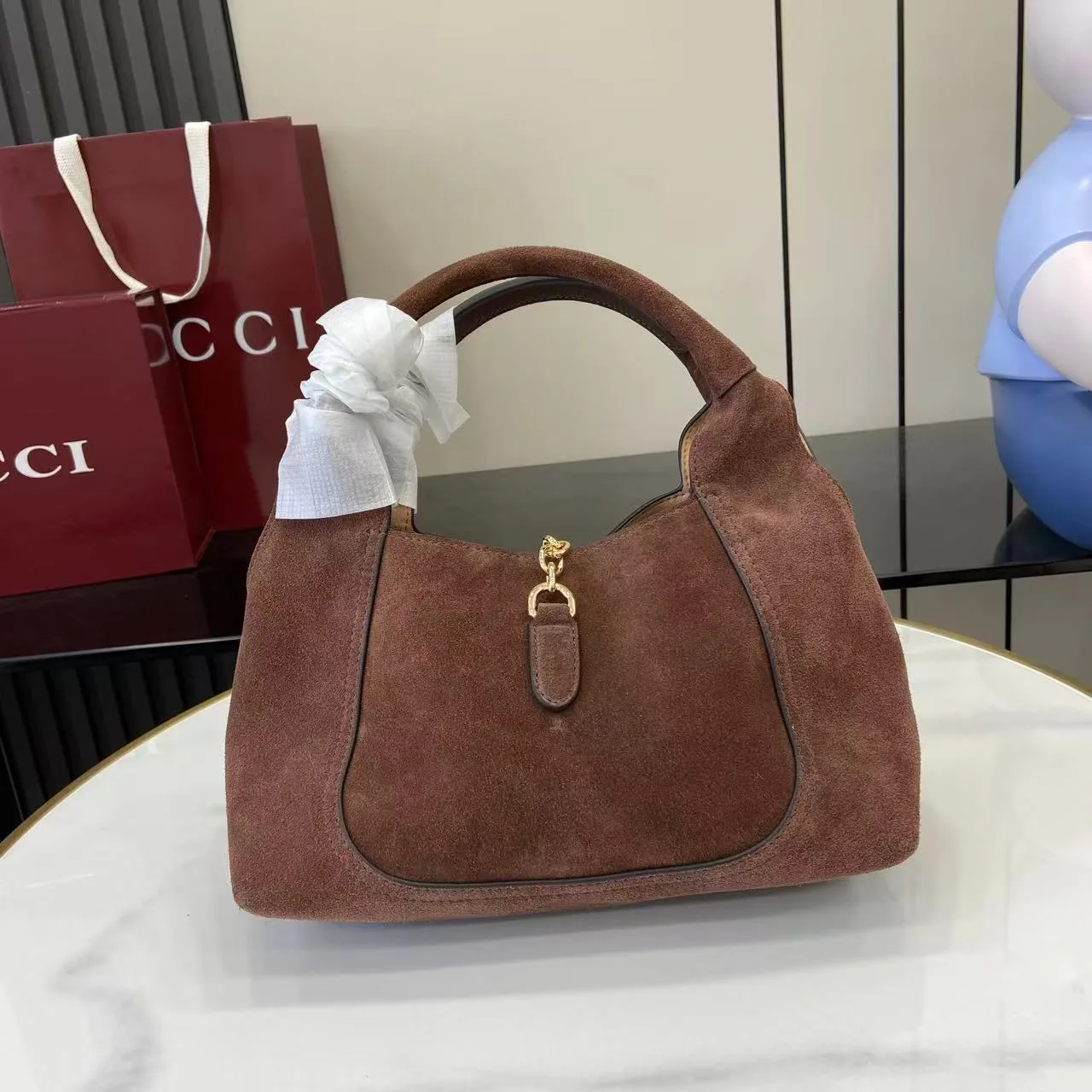 Gucci Suede Leather Shoulder Bag product photo from LabelPicks