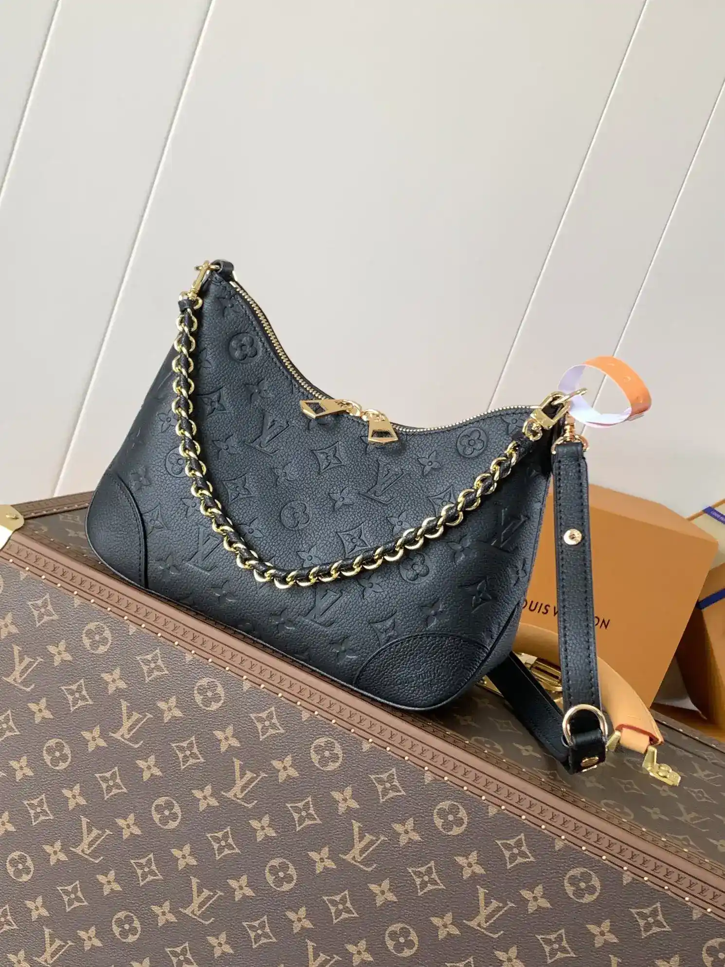 Louis Vuitton Black Grained Leather Hobo Bag product photo from LabelPicks