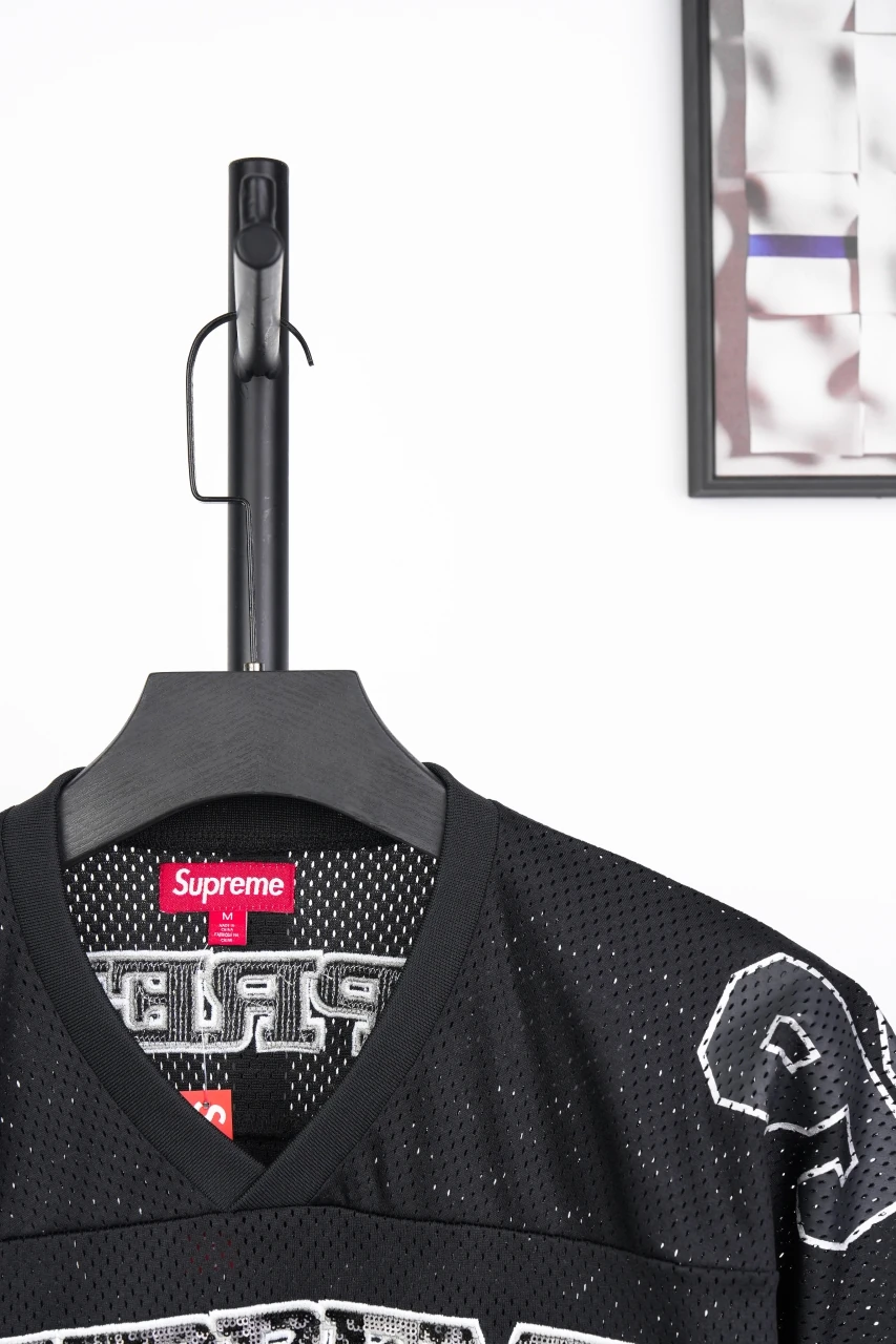 Supreme Black 94 Sequin Mesh Baseball Jersey product photo from LabelPicks