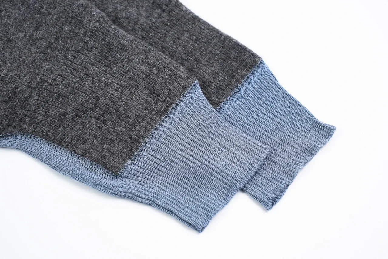 Miu Miu Grey Blue Contrast Collar Polo Sweater product photo from LabelPicks