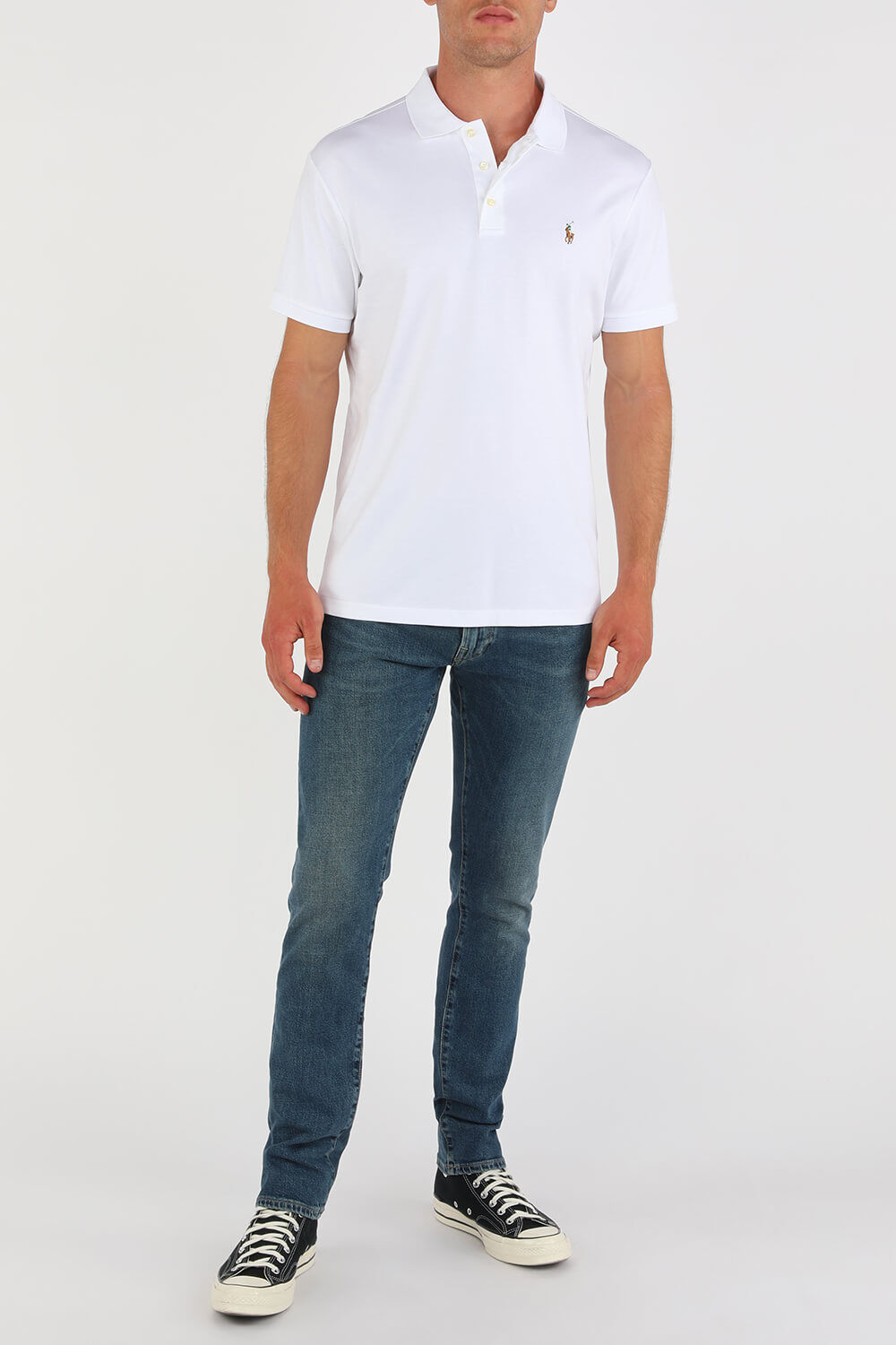 POLO RALPH LAUREN חולצת פולו סלים עם לוגו רקום