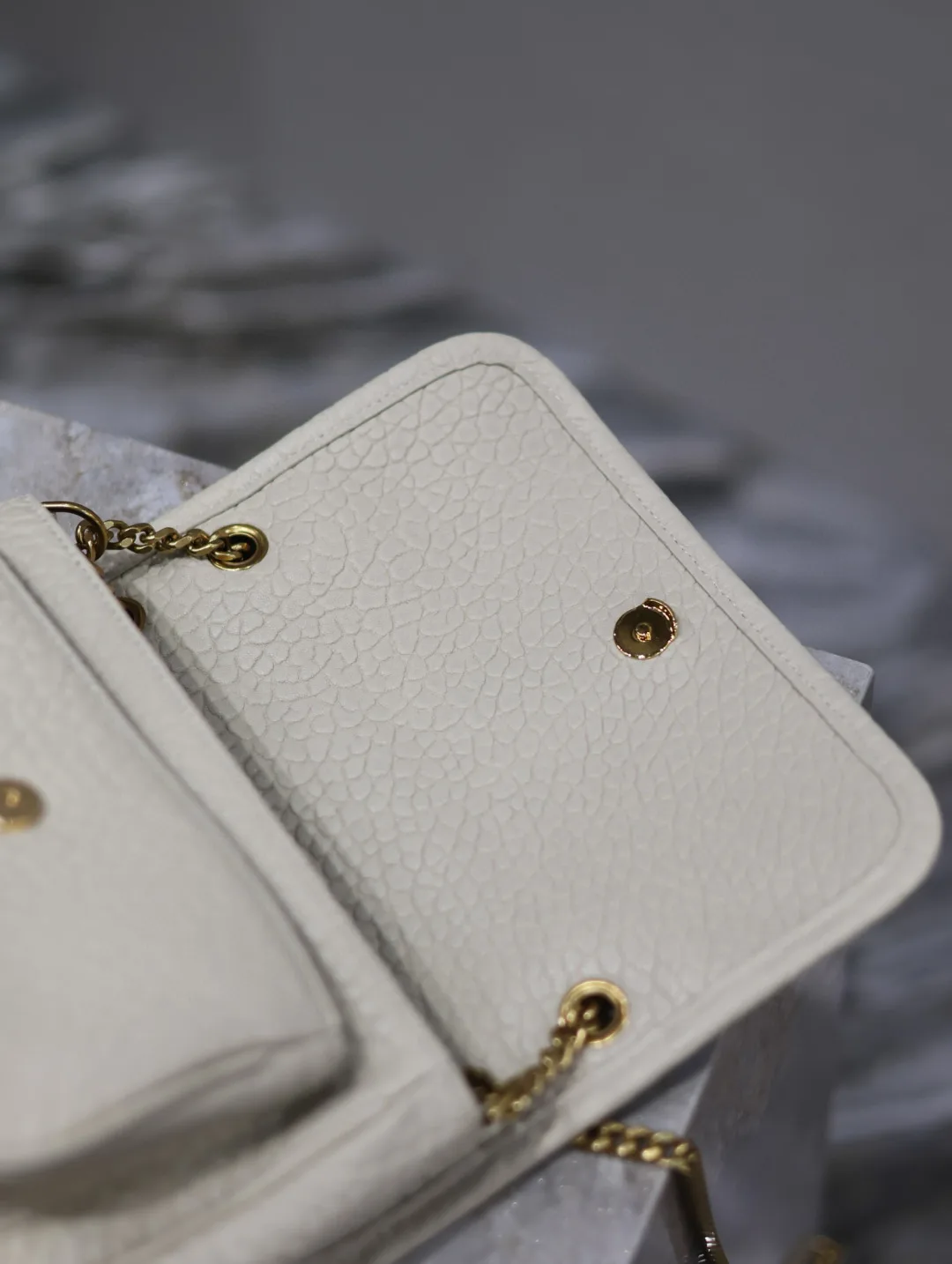 Saint Laurent Niki White Lambskin Shoulder Bag product photo from LabelPicks