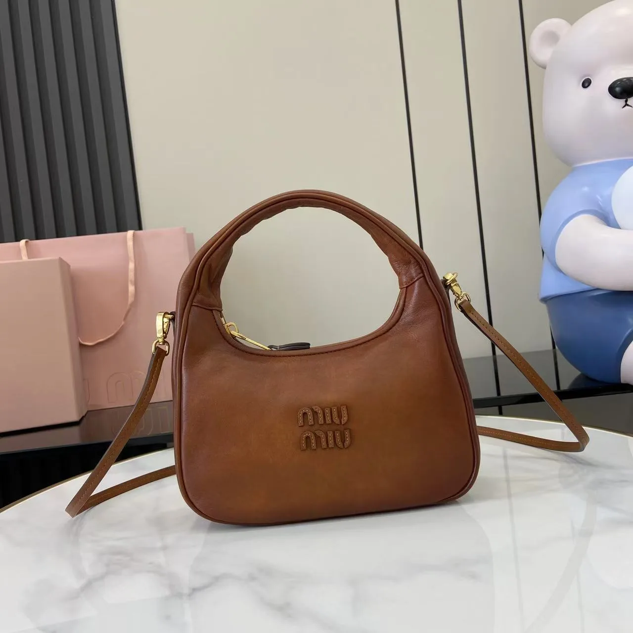 Miu Miu Brown Calfskin Hobo Bag product photo from LabelPicks