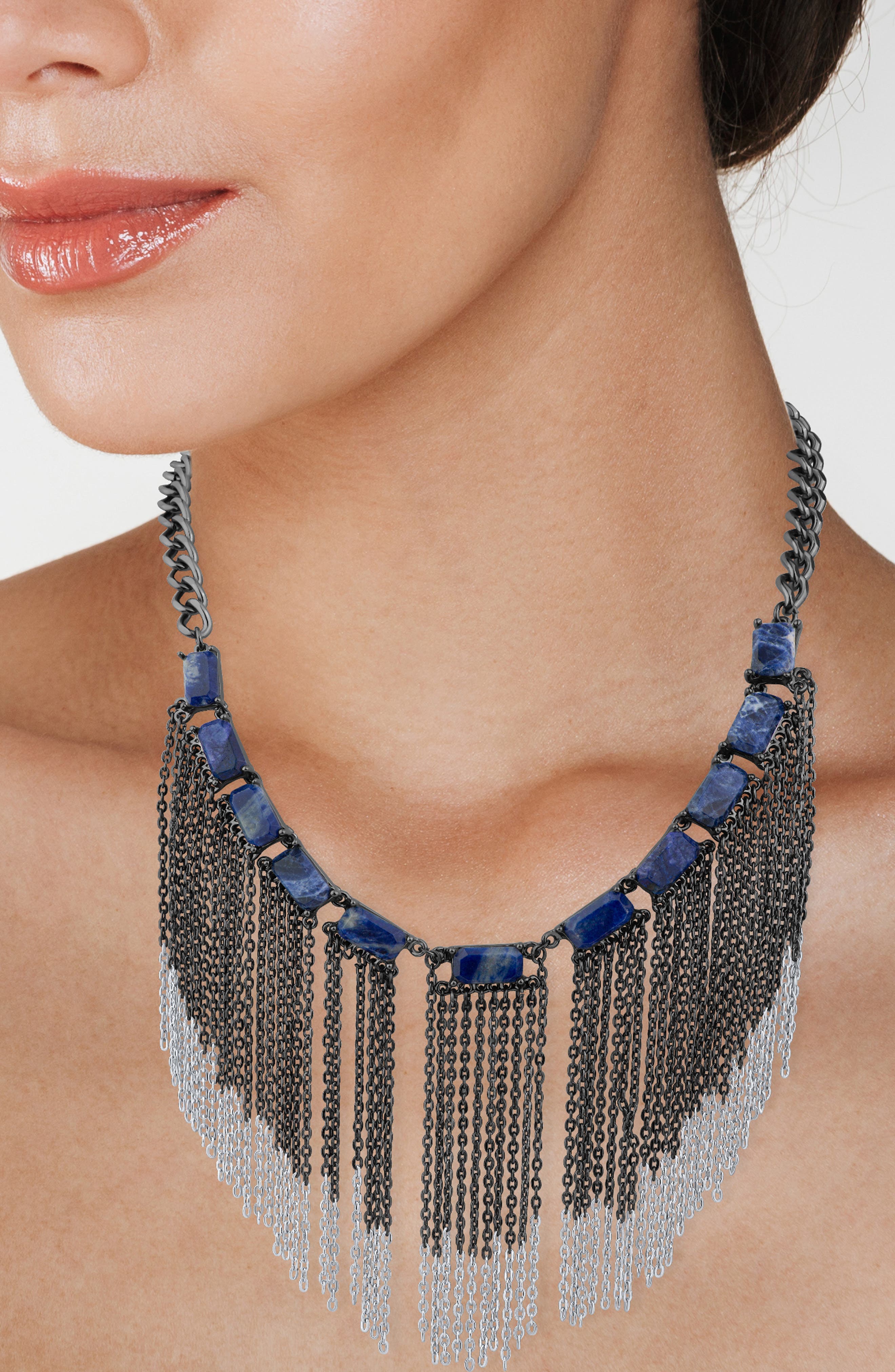 JARDIN Sodalite Fringe Necklace (Nordstrom Exclusive)