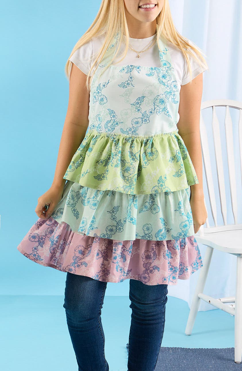 Design Imports Sweet Floral Ruffle Cotton Apron