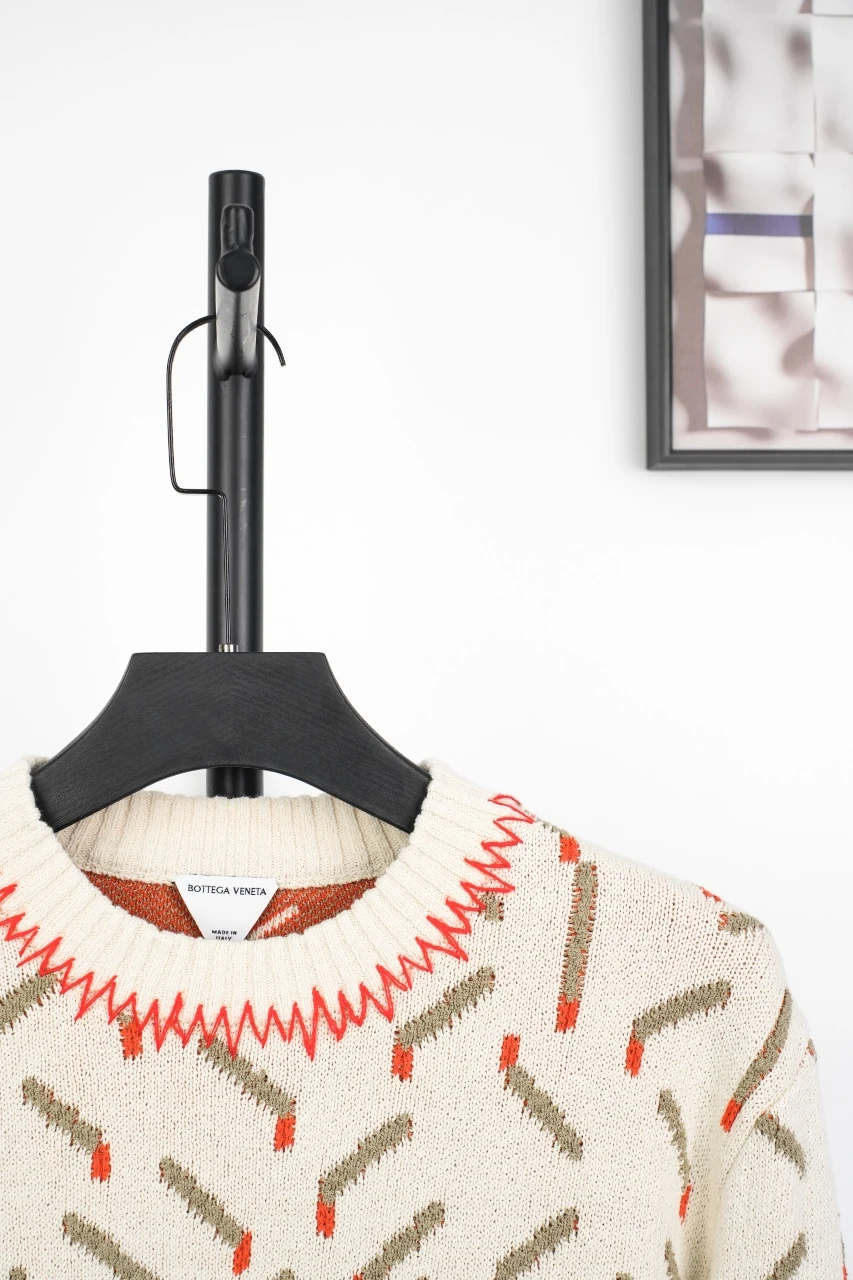 Bottega Veneta Beige Matchstick Jacquard Crewneck Sweater product photo from LabelPicks