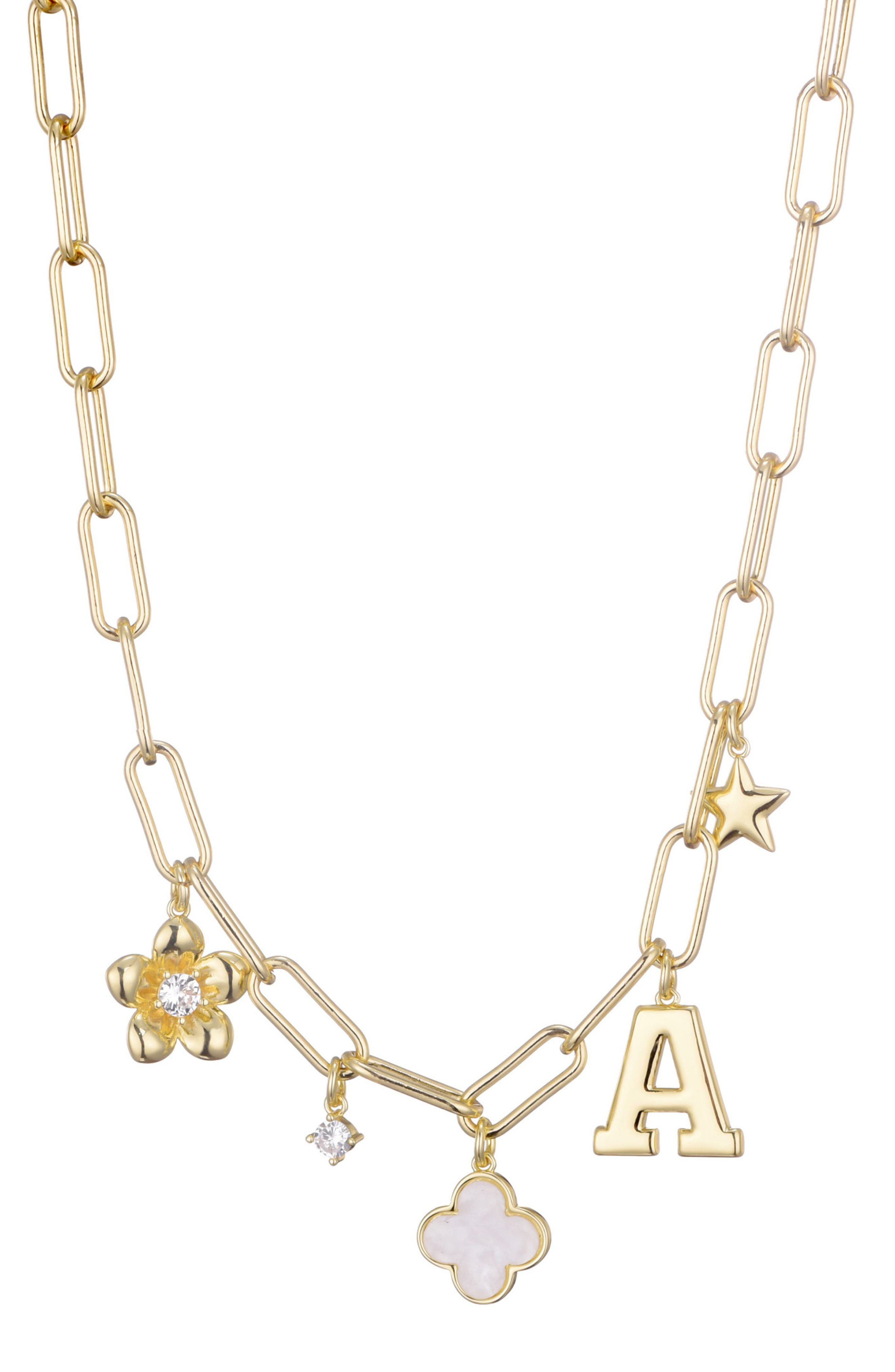Adornia Initial Charm Pendant Necklace