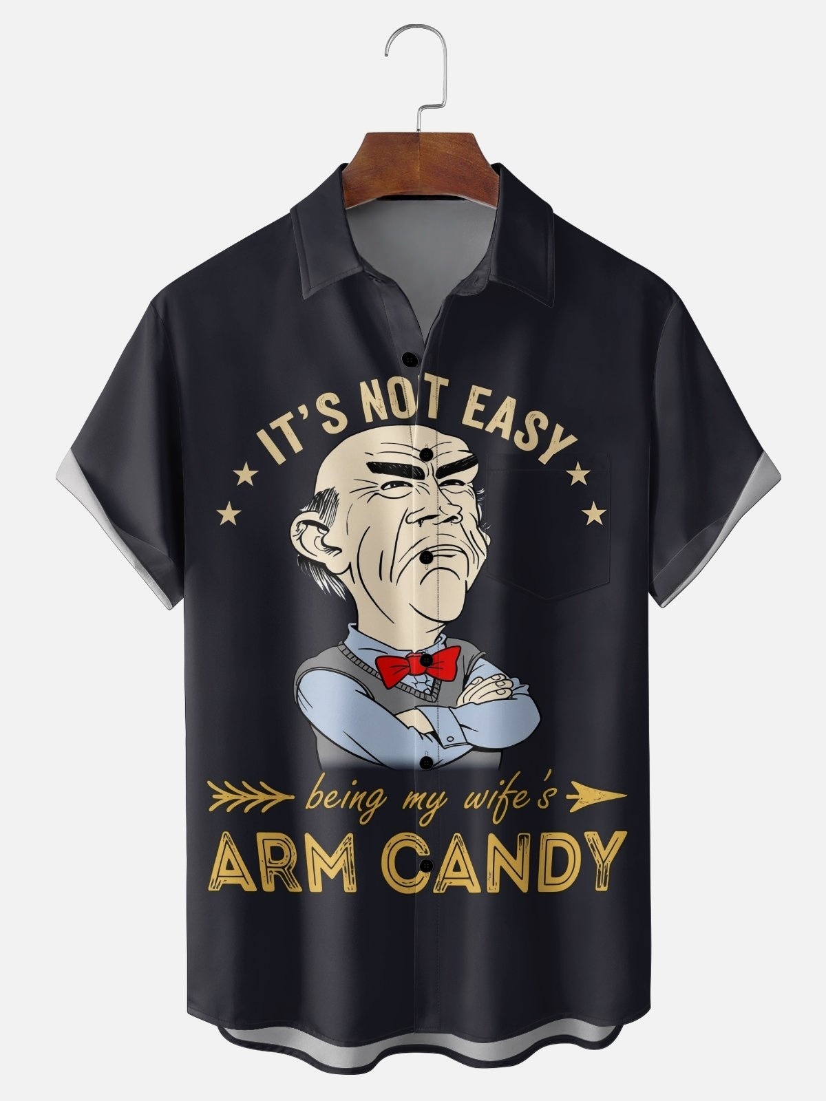 Moisture-Wicking Humorous & Funny Grumpy Retired Old Man Slogan Chest Pocket Hawaiian Shirt