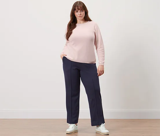 Jerseyhose mit Biese, dunkelblau