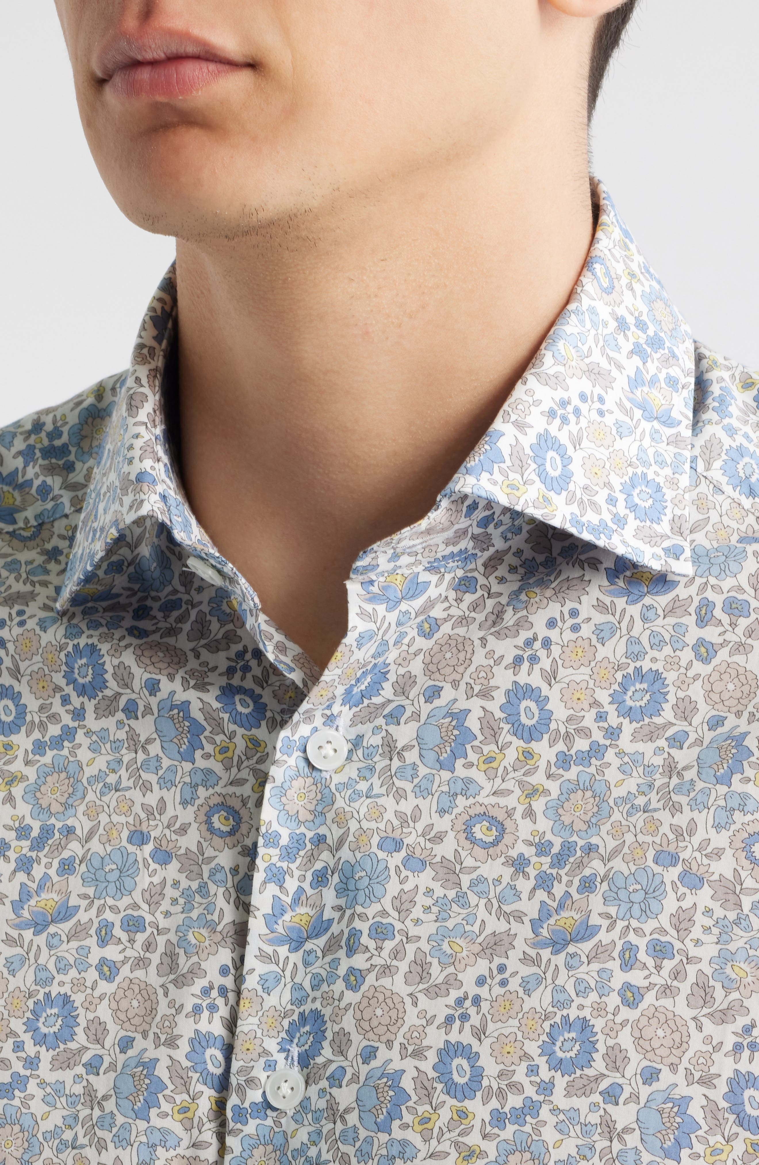Jack Victor Bourget Floral Cotton Button-Up Shirt