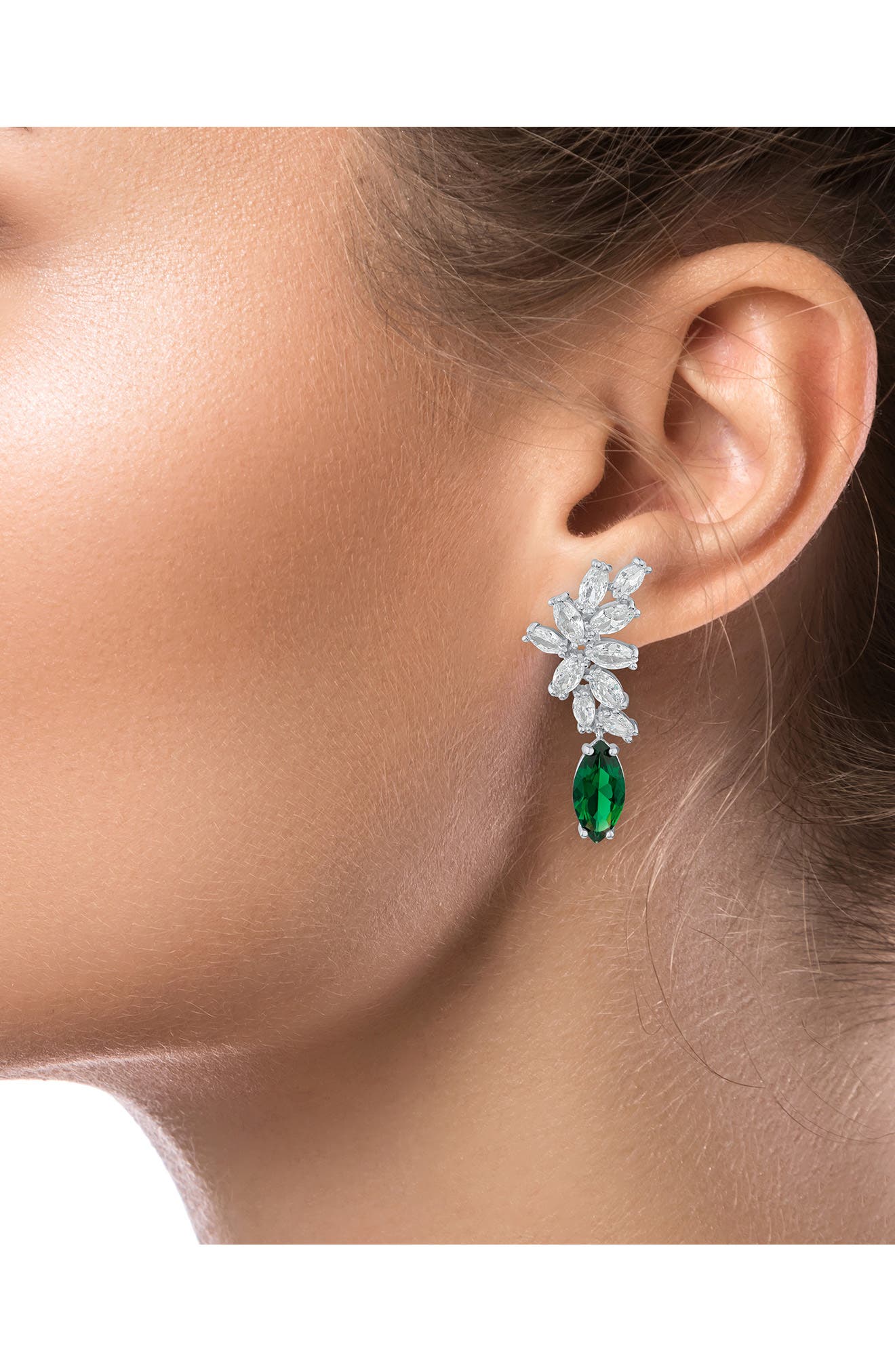 CZ by Kenneth Jay Lane Marquise Crescent Drop Earrings