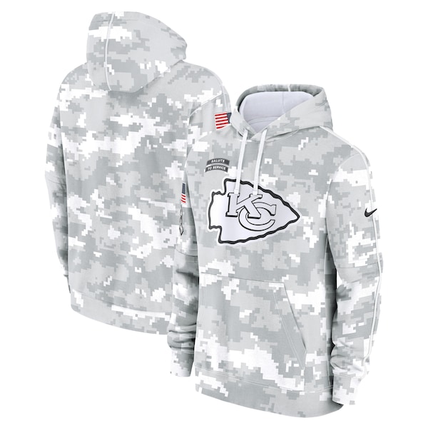 Kansas City Chiefs Nike 2024 Salute to Service Club Fleece Pullover Hoodie - Arctic Camo