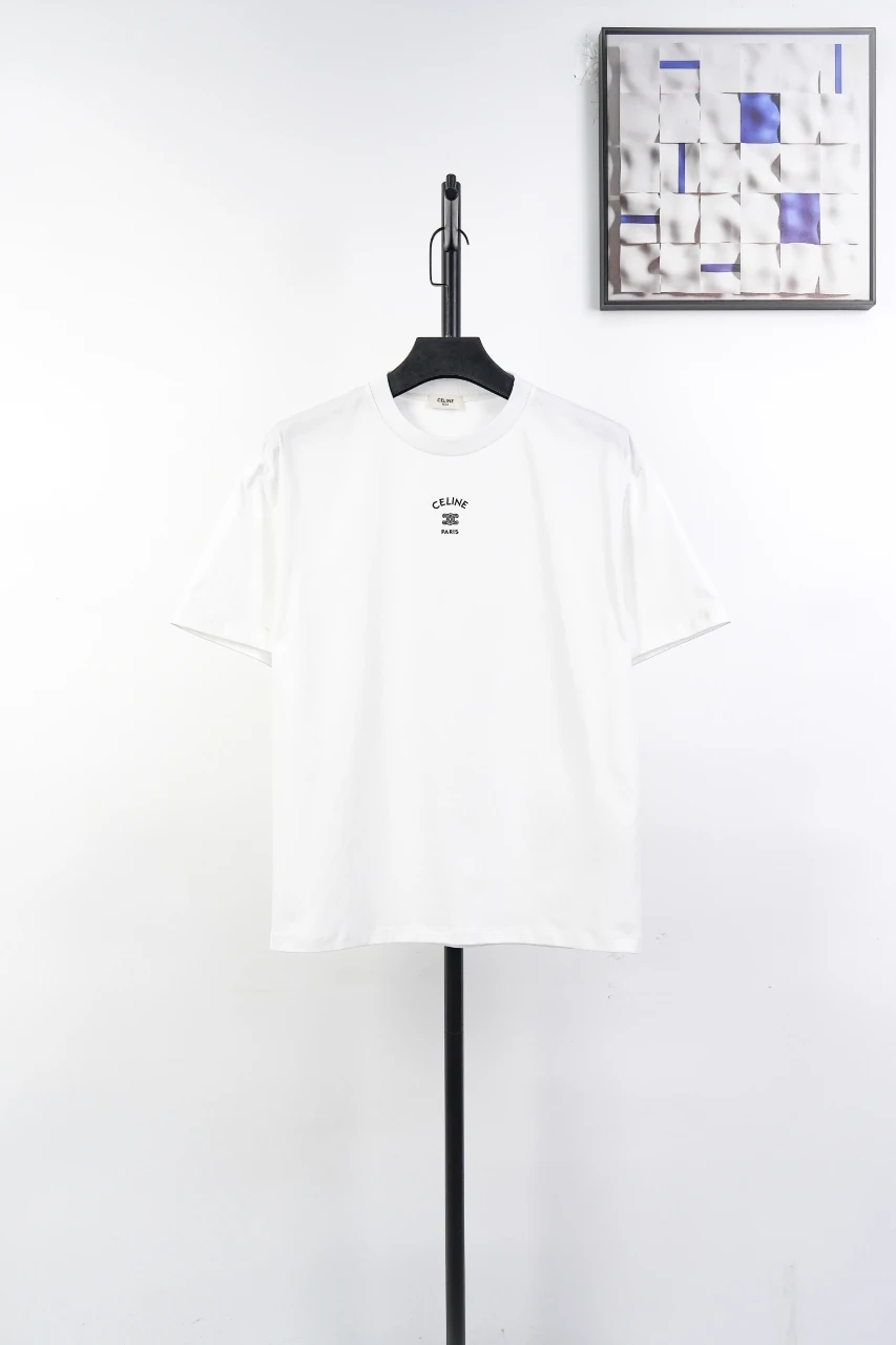 CELINE White Triomphe Embroidered T-Shirt product photo from LabelPicks