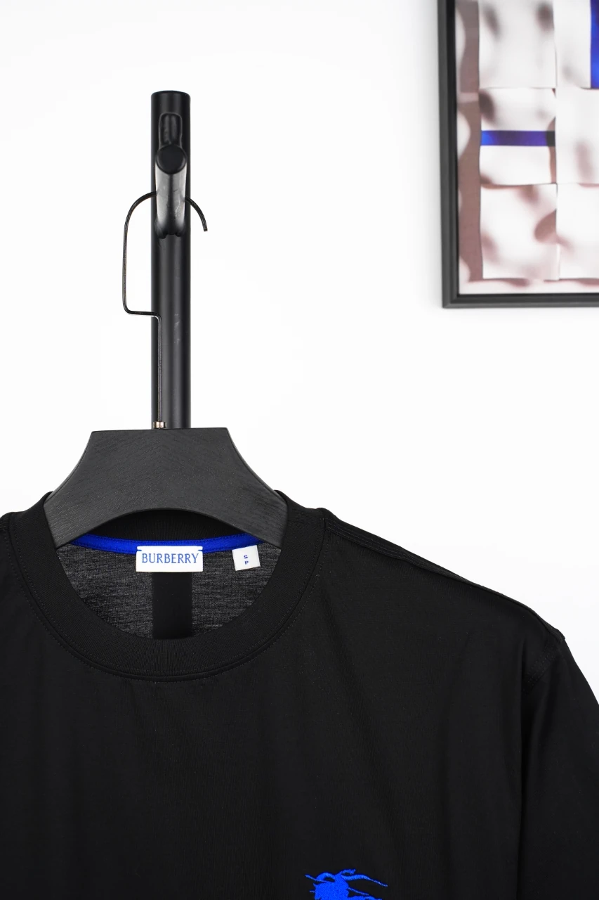 Burberry Black Blue Equestrian Knight Embroidered T-Shirt product photo from LabelPicks