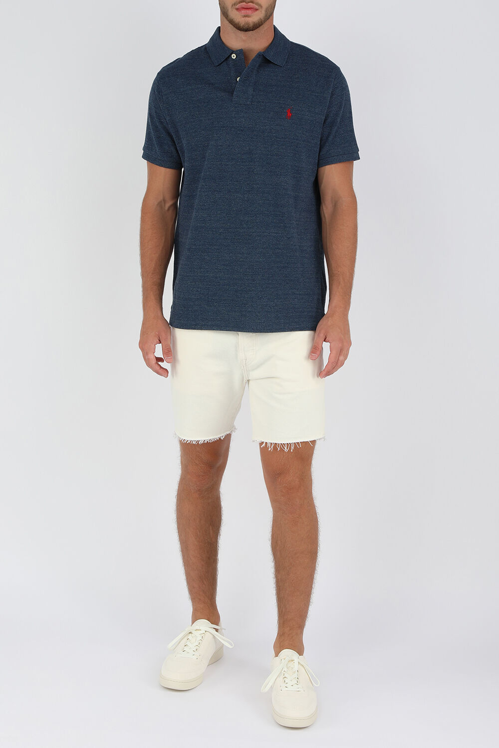 POLO RALPH LAUREN חולצת פולו קצרה כחולה עם לוגו רקום