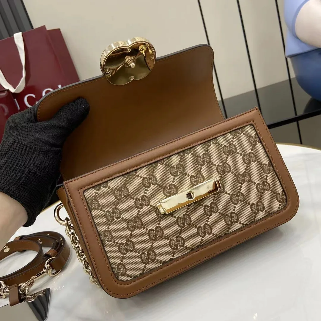 Gucci Brown Monogram Canvas Crossbody Bag product photo from LabelPicks
