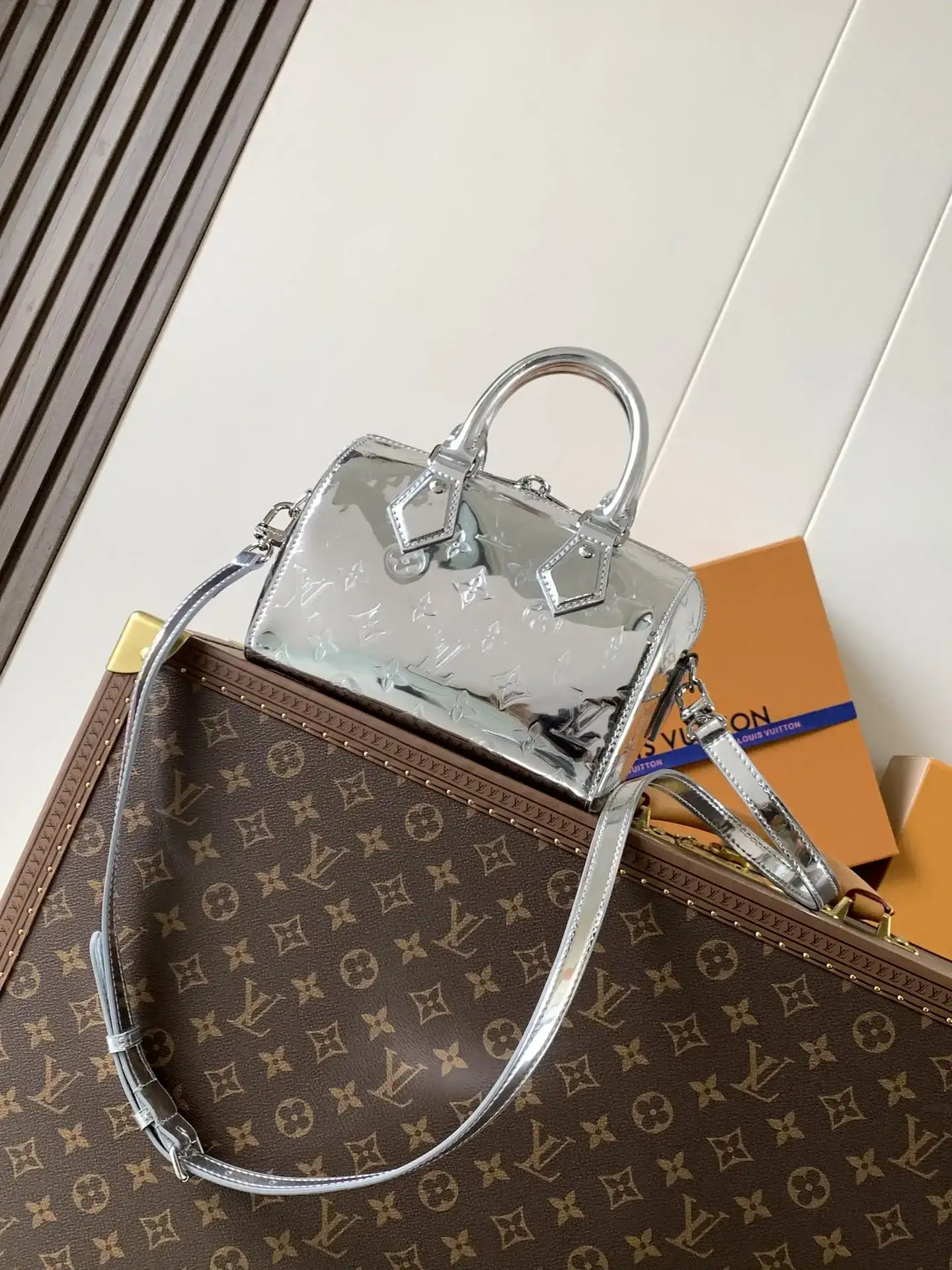 Louis Vuitton Silver Speedy Monogram Canvas Top Handle Bag product photo from LabelPicks