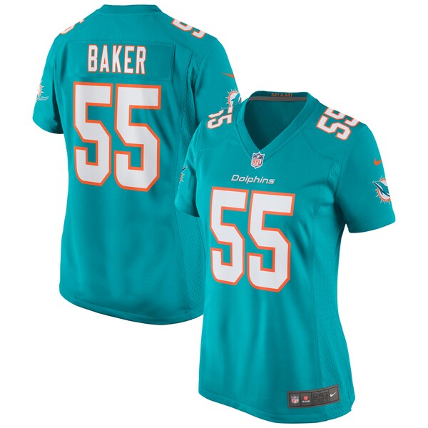 Jerome Baker Miami Dolphins Nike Women's Game Jersey - Aqua