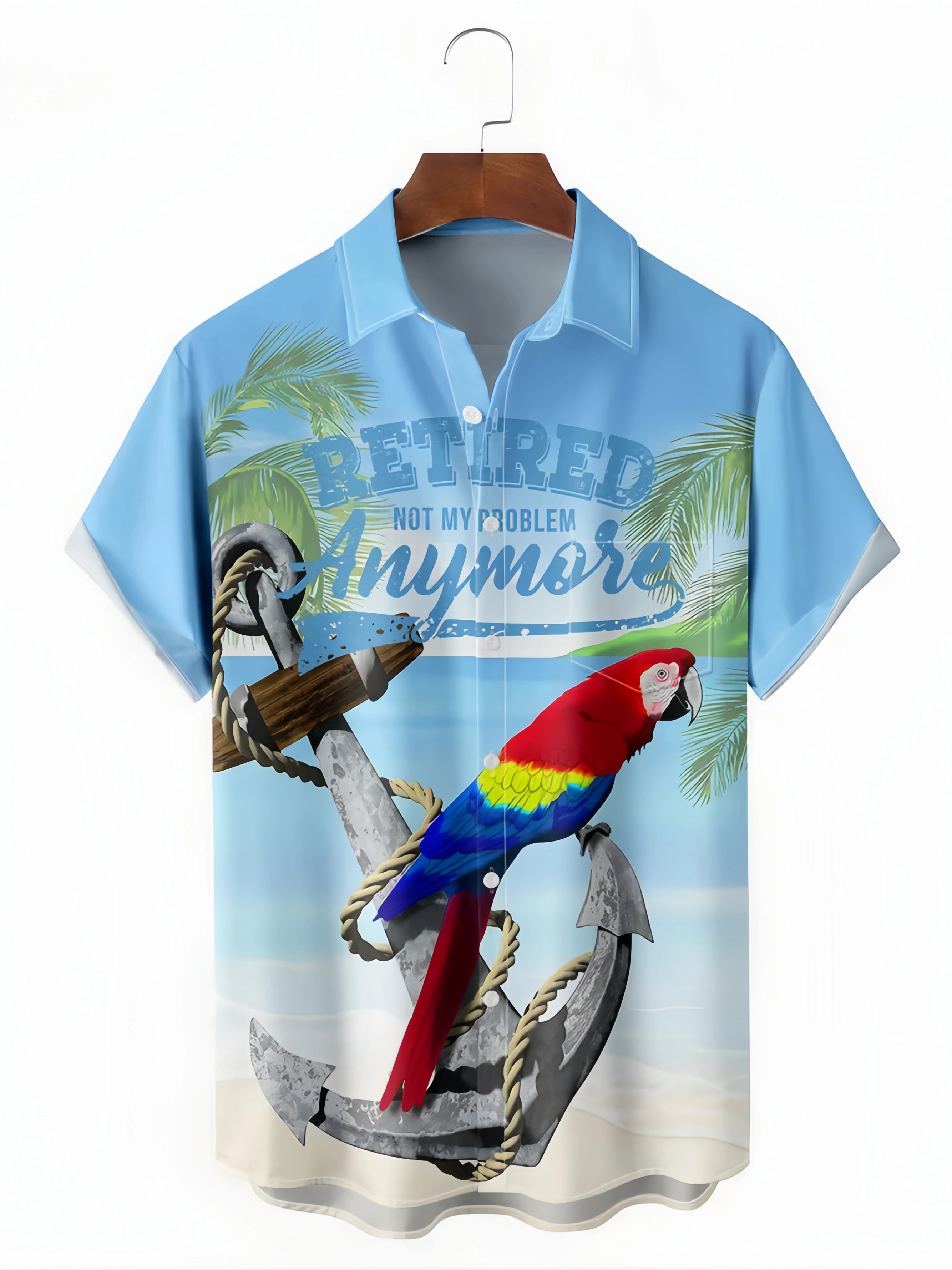 Retired Not My Problem Anymore Chest Pocket Short Sleeve Hawaiian Shirt