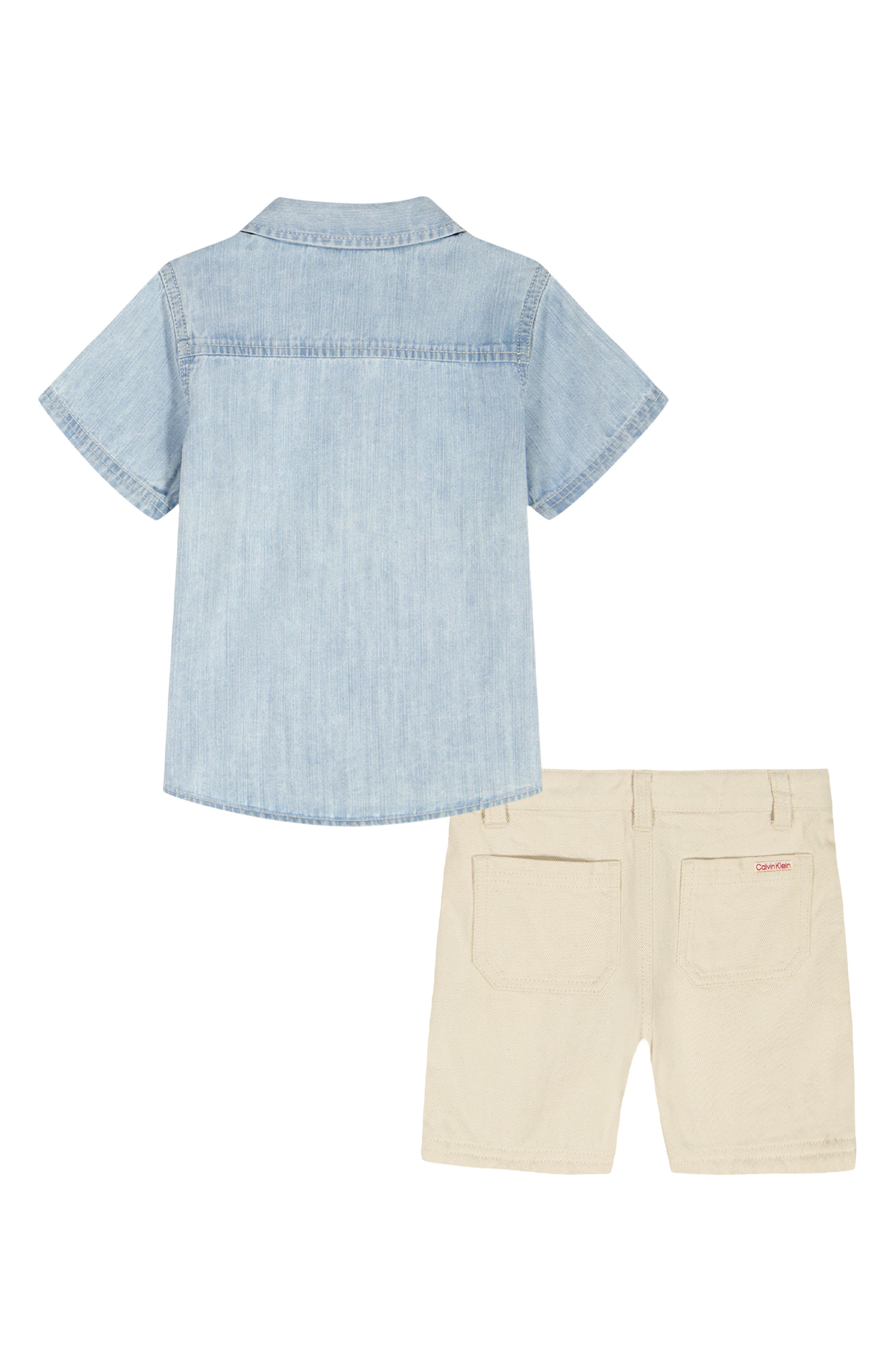 Calvin Klein Denim Shirt & Shorts 2-Piece Set