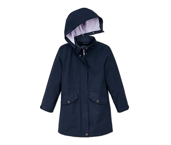 Allwetter-Trenchcoat mit recyceltem Material, dunkelblau