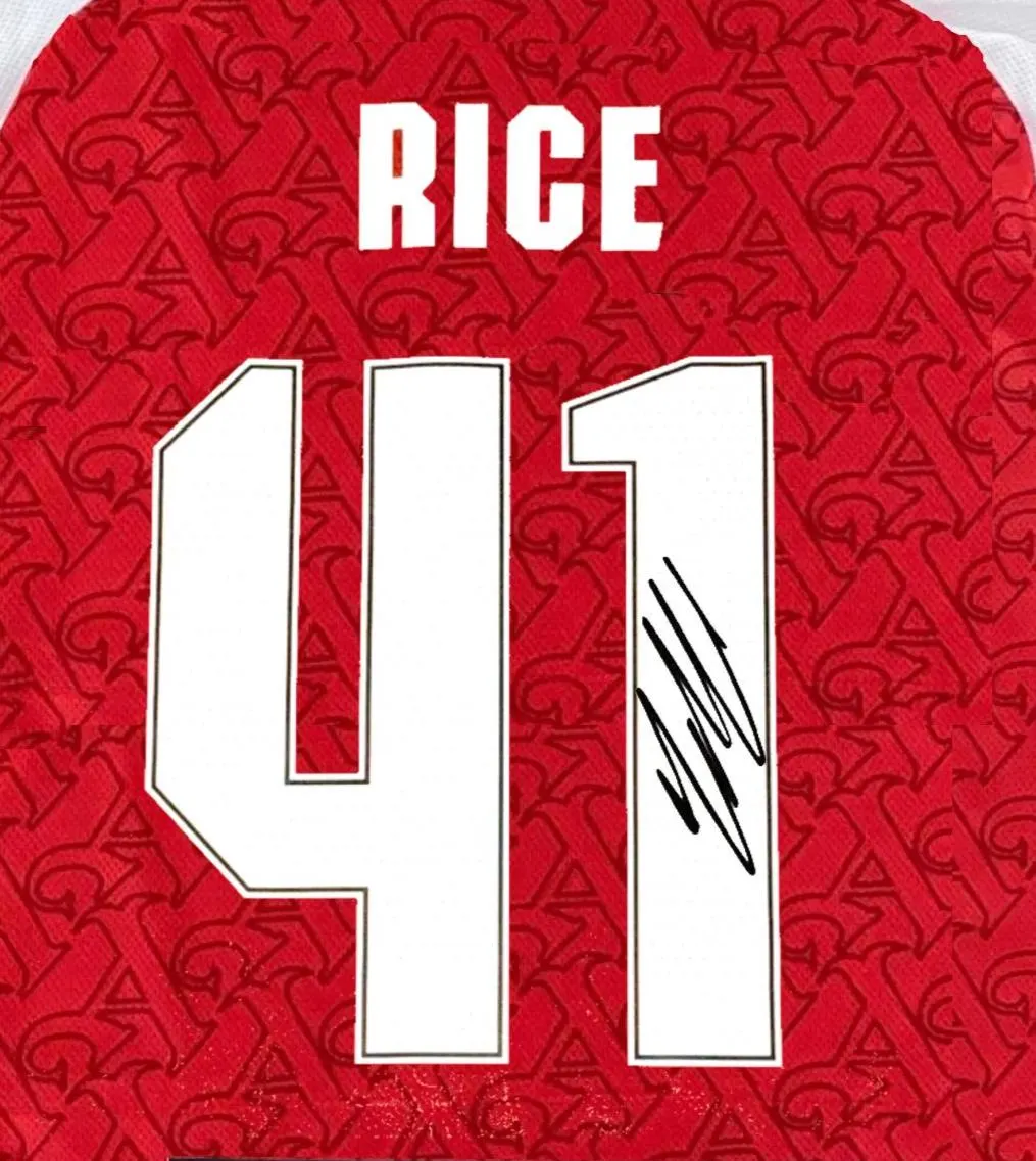 Declan Rice SIGNED Arsenal 25/26 Home Jersey/Shirt - COA - 2025