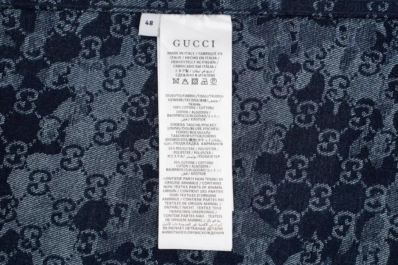 GUCCI Blue White Marble GG Denim Overshirt product photo from LabelPicks