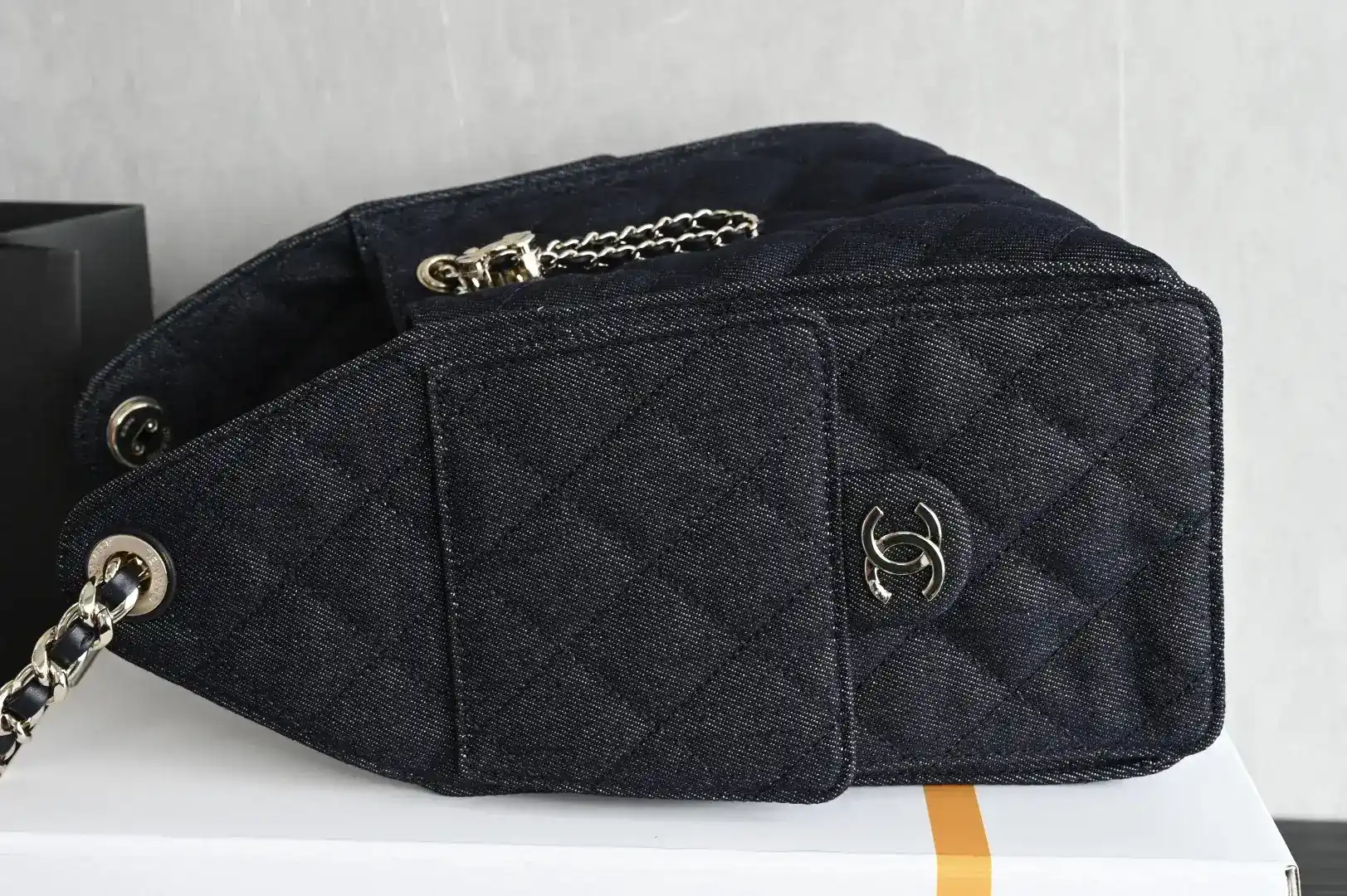 Chanel Navy Denim Top Handle Bag product photo from LabelPicks