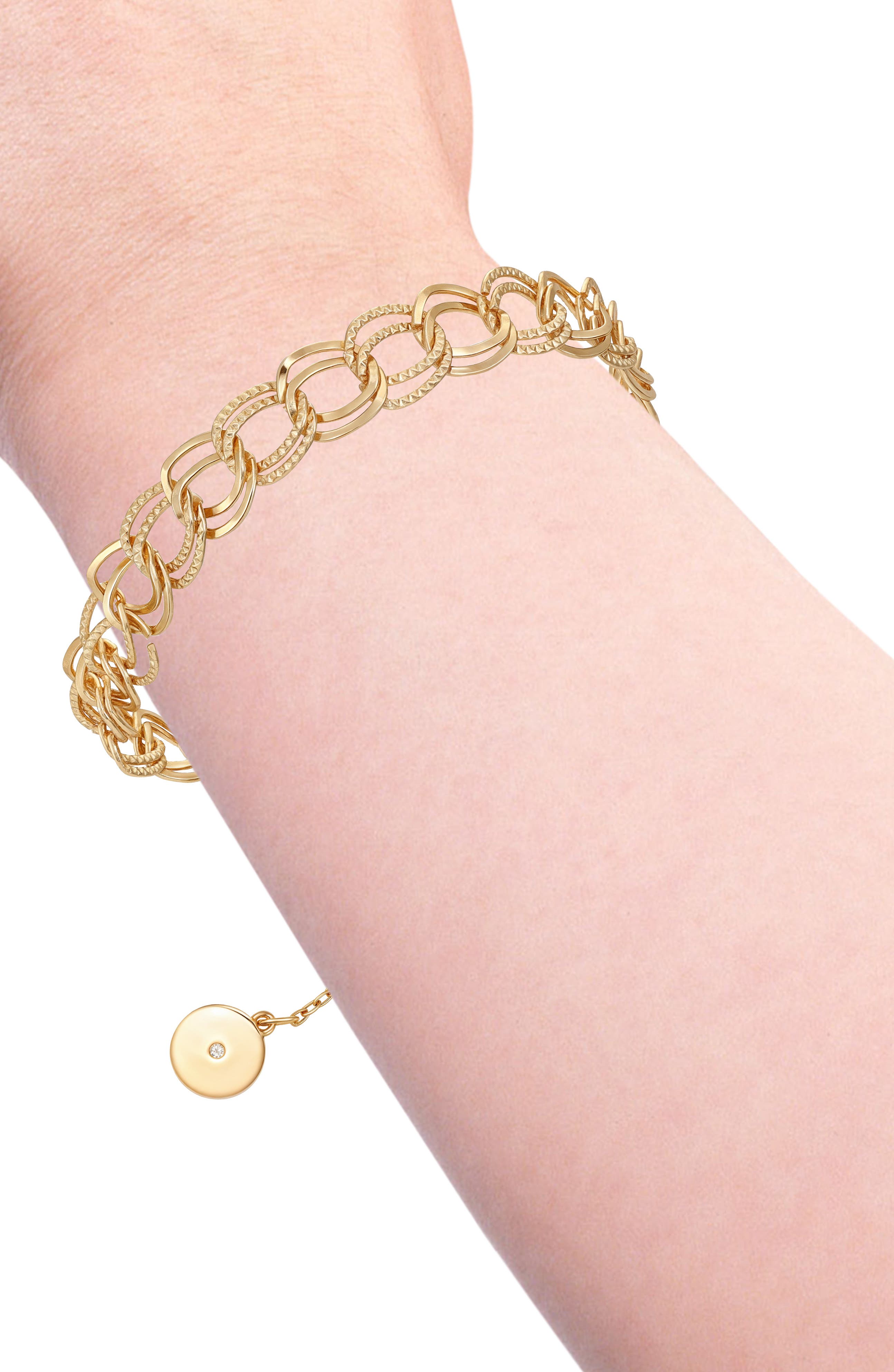 Vince Camuto Double Link Bracelet & Cubic Zirconia Stud Earrings Gift Set