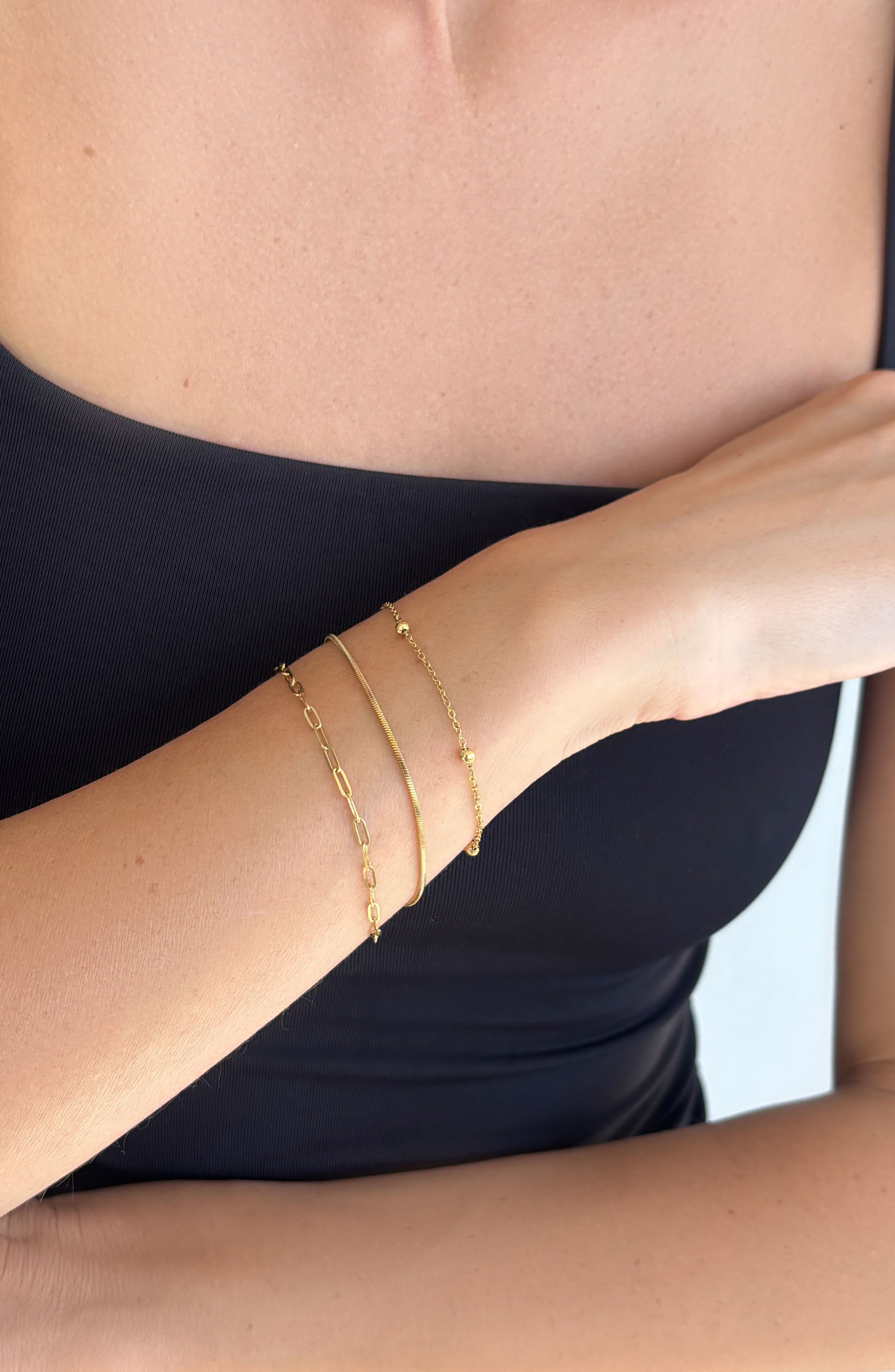 Adornia Set of 3 Assorted Chain Bracelets