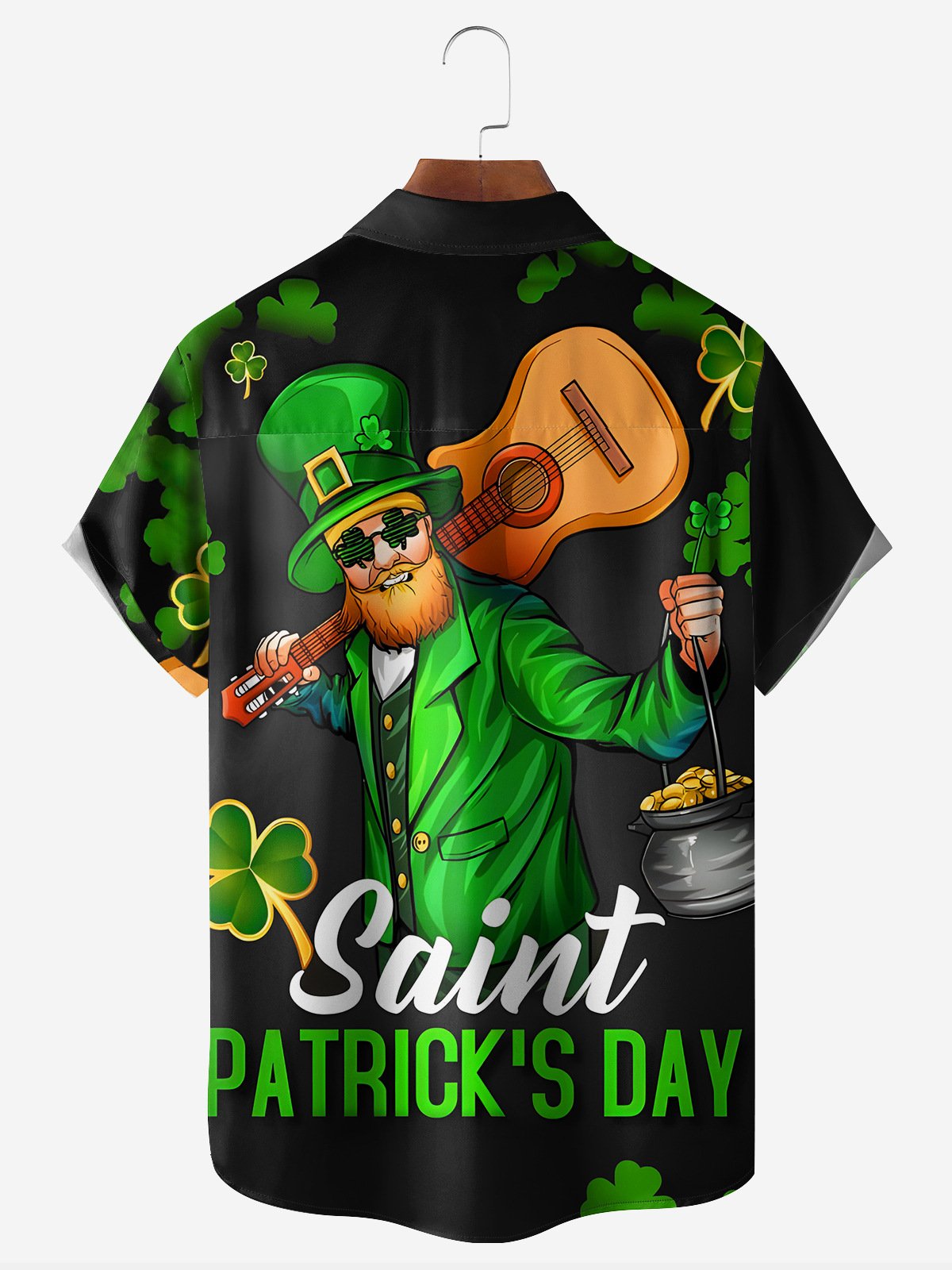 St. Patrick's Day Chest Pocket Short Sleeve Casual Shirt